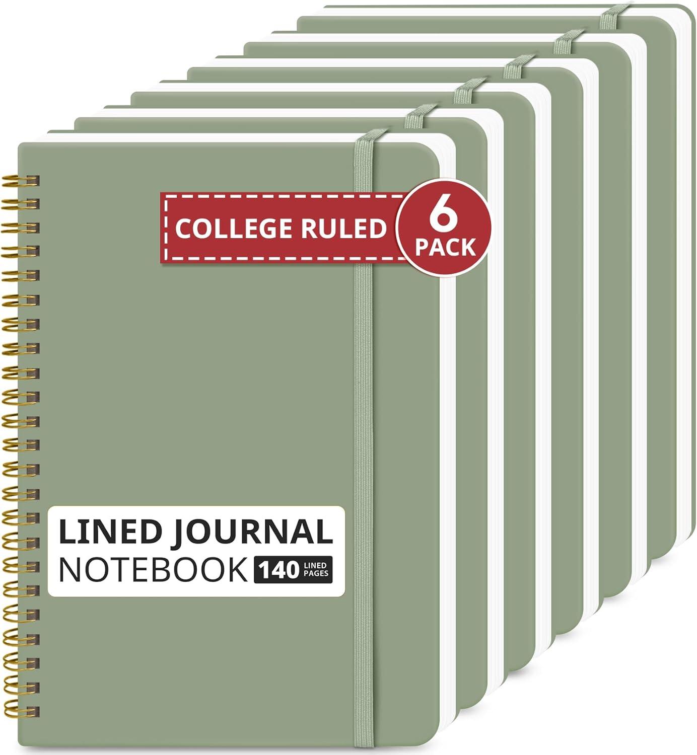 image:imageTaja Lined Spiral Journal Notebook for Women amp Men 140 Pages College Ruled Hardcover Notebook for Work amp Note Taking Journals for Writing A557 x 79 GreenAGreen