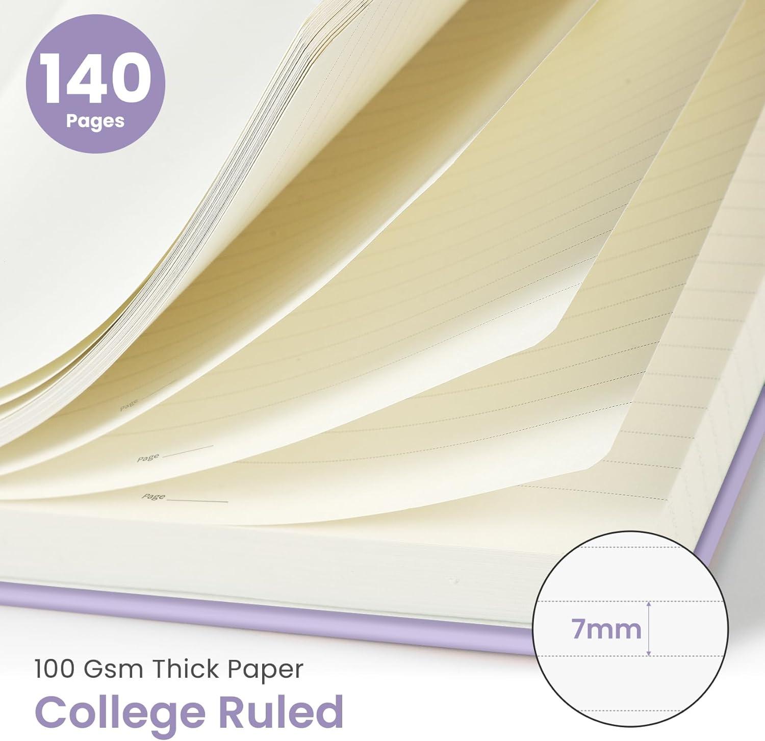 image:imageTaja Lined Spiral Journal Notebook for Women amp Men 140 Pages College Ruled Hardcover Notebook for Work amp Note Taking Journals for Writing A557 x 79 GreenEPurple