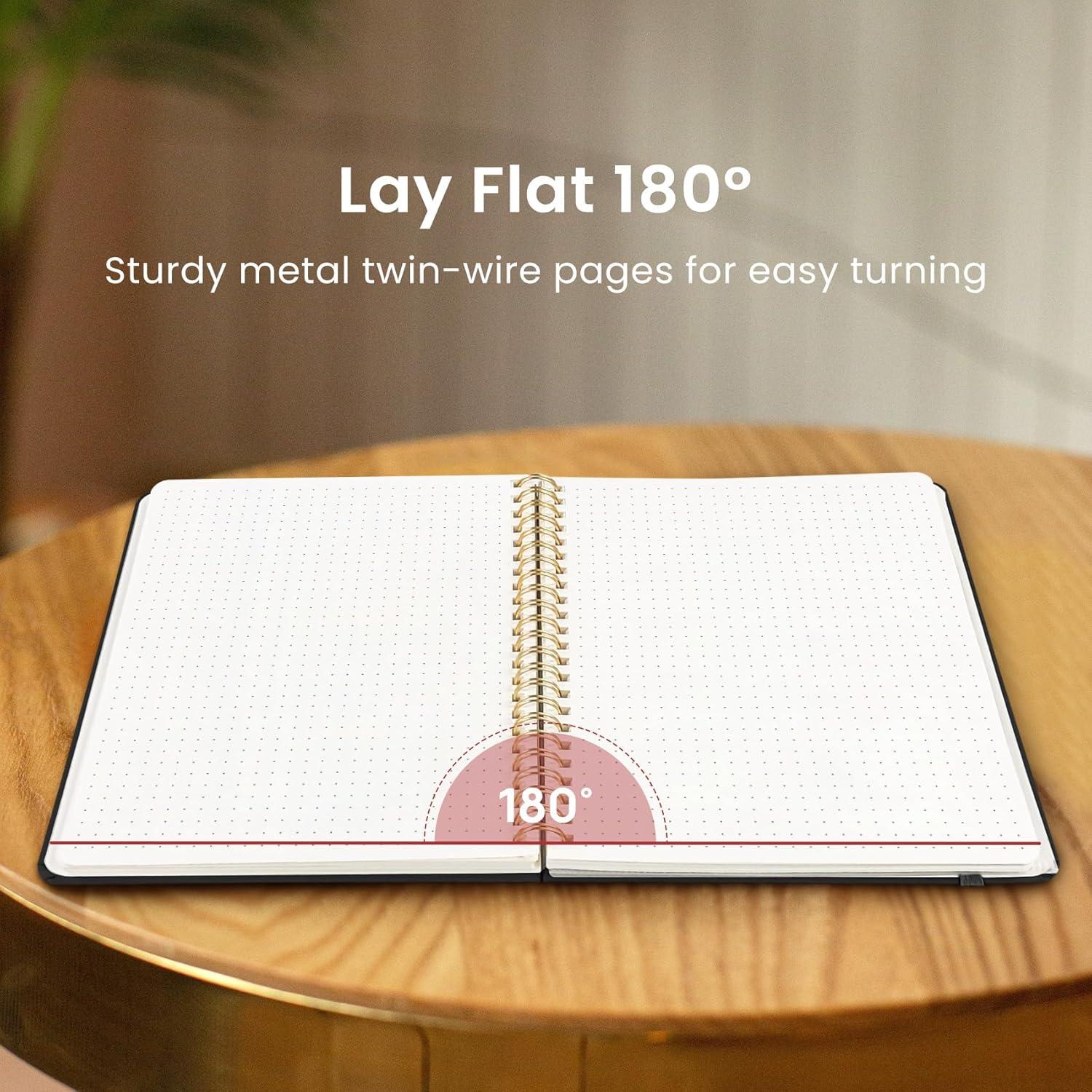 image:imageTaja Lined Spiral Journal Notebook for Women amp Men 140 Pages College Ruled Hardcover Notebook for Work amp Note Taking Journals for Writing A557 x 79 GreenCBlack
