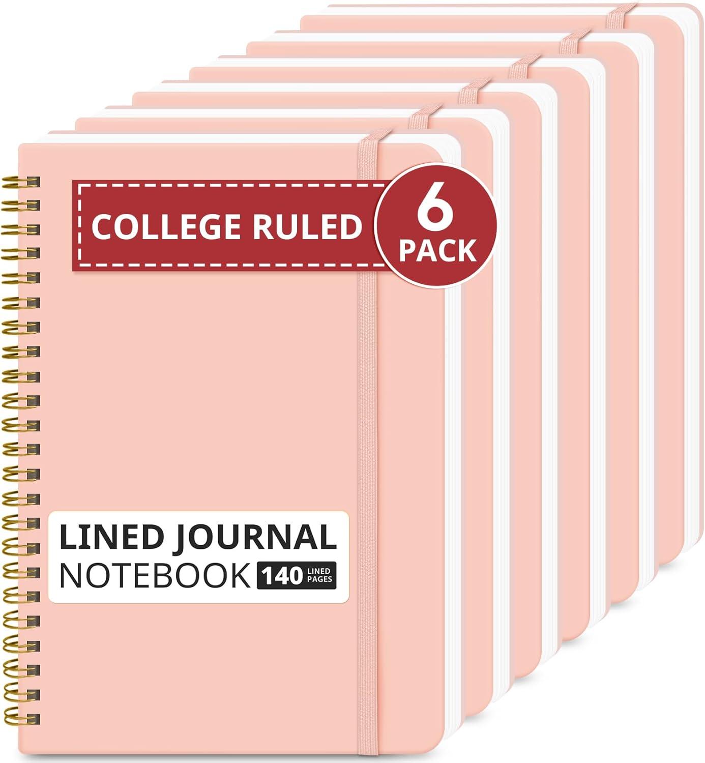 image:imageTaja Lined Spiral Journal Notebook for Women amp Men 140 Pages College Ruled Hardcover Notebook for Work amp Note Taking Journals for Writing A557 x 79 GreenBPink