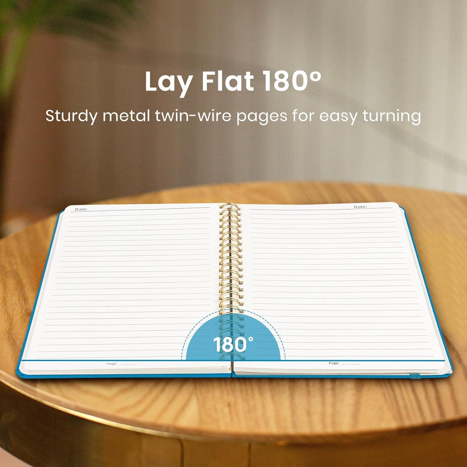 image:imageTaja Lined Spiral Journal Notebook for Women amp Men 140 Pages College Ruled Hardcover Notebook for Work amp Note Taking Journals for Writing A557 x 79 GreenIAzure Blue
