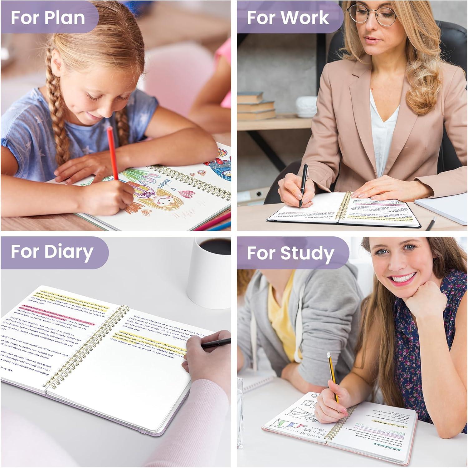 image:imageTaja Lined Spiral Journal Notebook for Women amp Men 140 Pages College Ruled Hardcover Notebook for Work amp Note Taking Journals for Writing A557 x 79 GreenEPurple