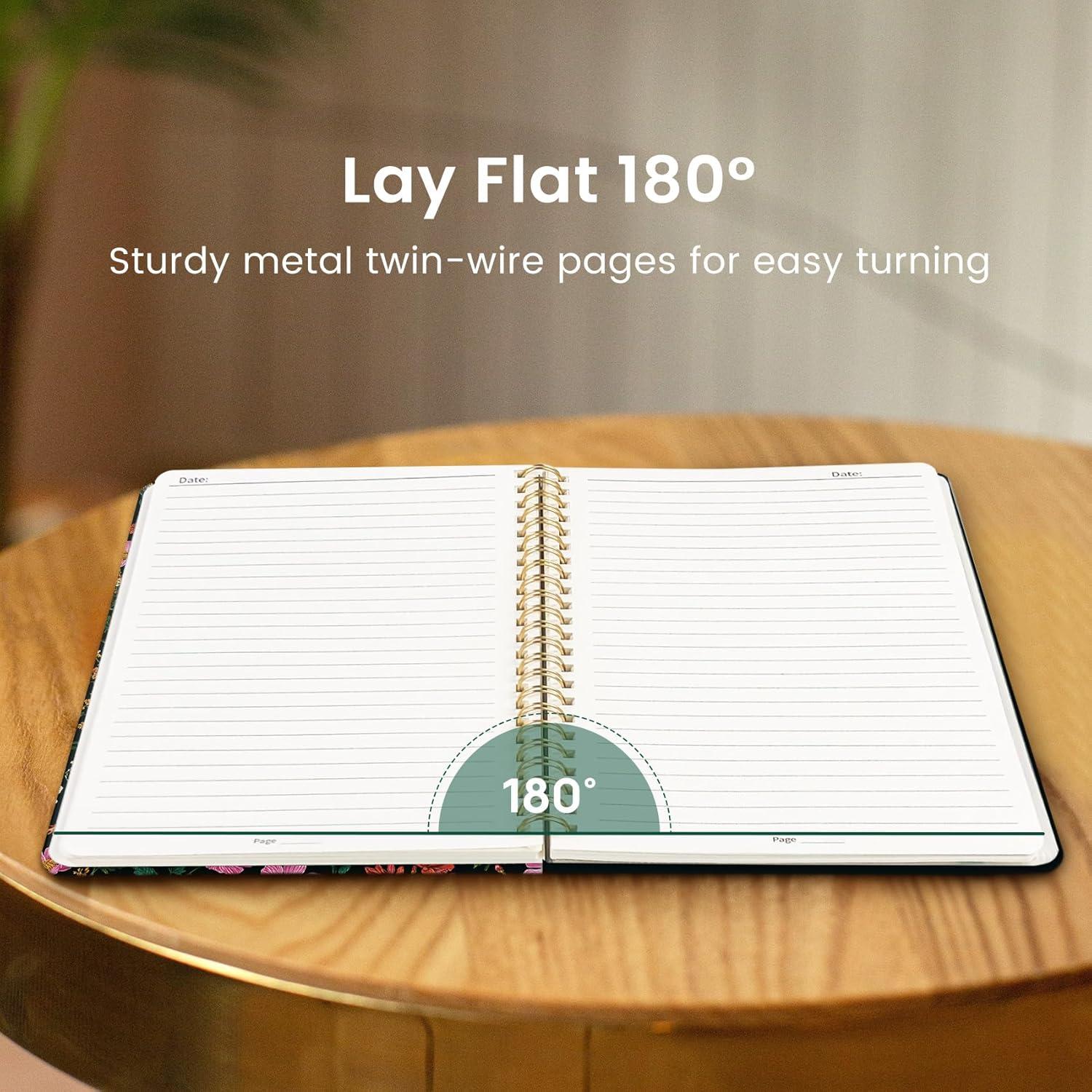 image:imageTaja Lined Spiral Notebook Journal for Women A558 83 Cute Hardcover Notebook for Work School amp Note Taking Pretty College Ruled Journal for Writing 140 Pages JellyfishHAbundant Floral