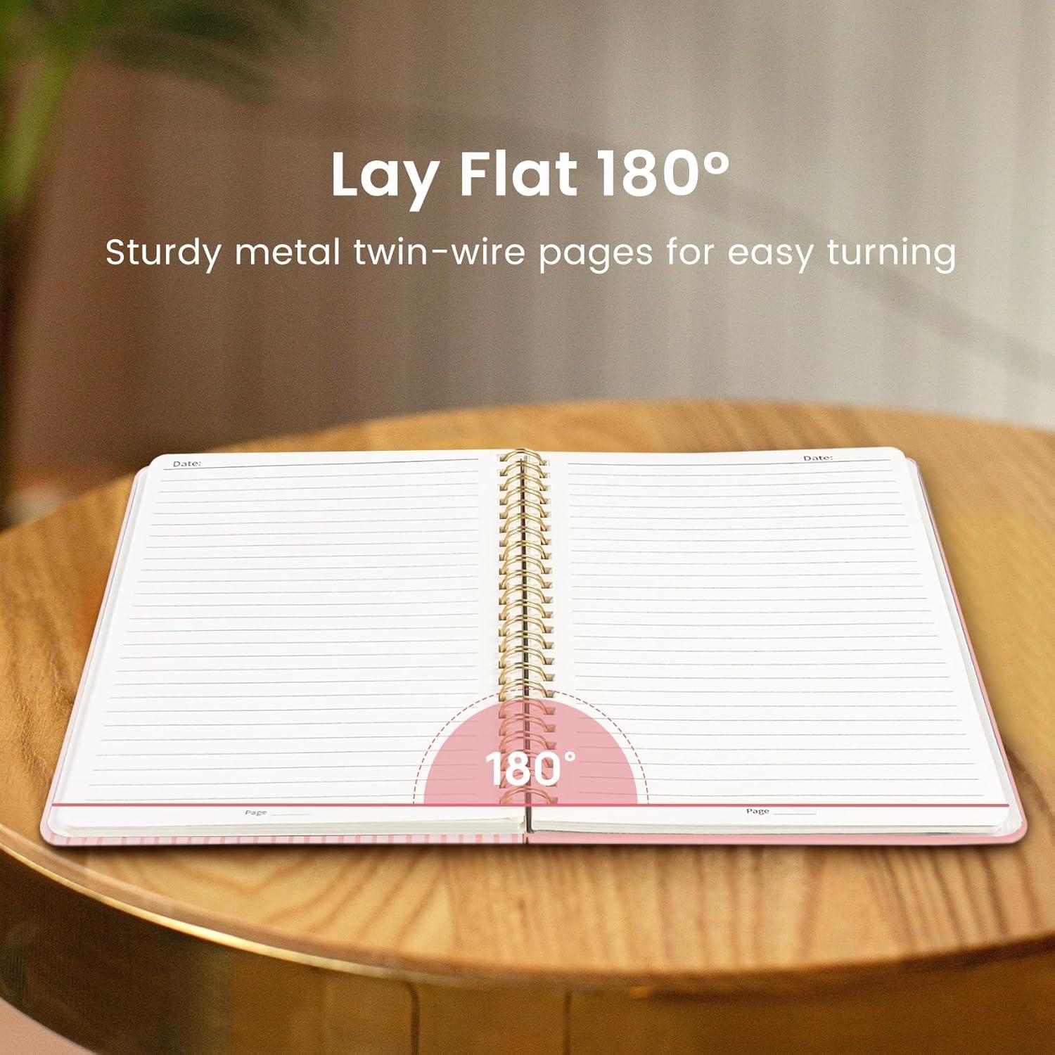image:imageTaja Lined Spiral Notebook Journal for Women A558 83 Cute Hardcover Notebook for Work School amp Note Taking Pretty College Ruled Journal for Writing 140 Pages JellyfishZRibbon Wreath