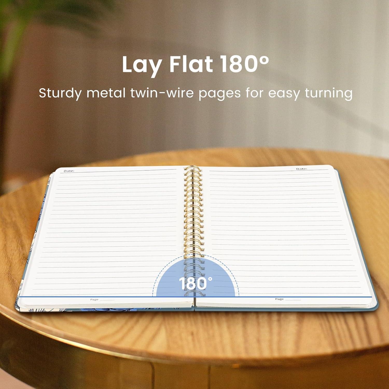 image:imageTaja Lined Spiral Notebook Journal for Women A558 83 Cute Hardcover Notebook for Work School amp Note Taking Pretty College Ruled Journal for Writing 140 Pages JellyfishXFlutter Garden