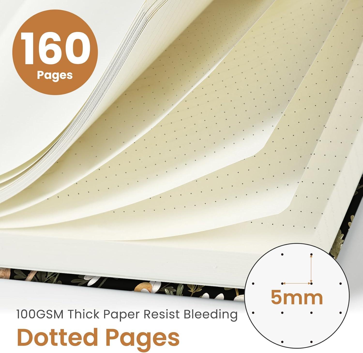 image:imageTaja Pretty Lined Journal for Women Aesthetic Cute Hardcover Leather Journal for Writing A5 College Ruled Notebook for Work amp Note Taking Perfect for Office School Home 160 Pages Meadow FlowersNMushroom