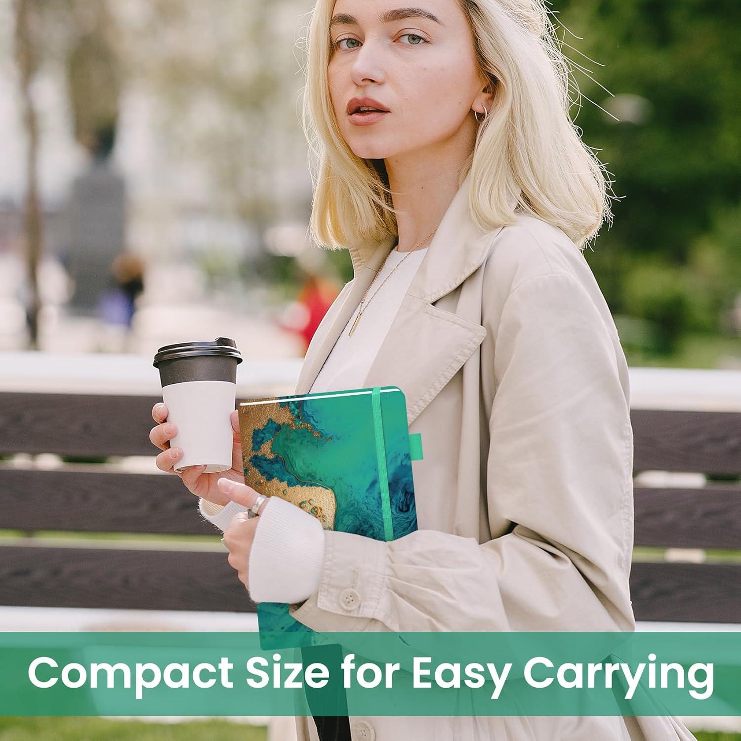 image:imageTaja Pretty Lined Journal for Women Aesthetic Cute Hardcover Leather Journal for Writing A5 College Ruled Notebook for Work amp Note Taking Perfect for Office School Home 160 Pages Meadow FlowersREmerald Shores