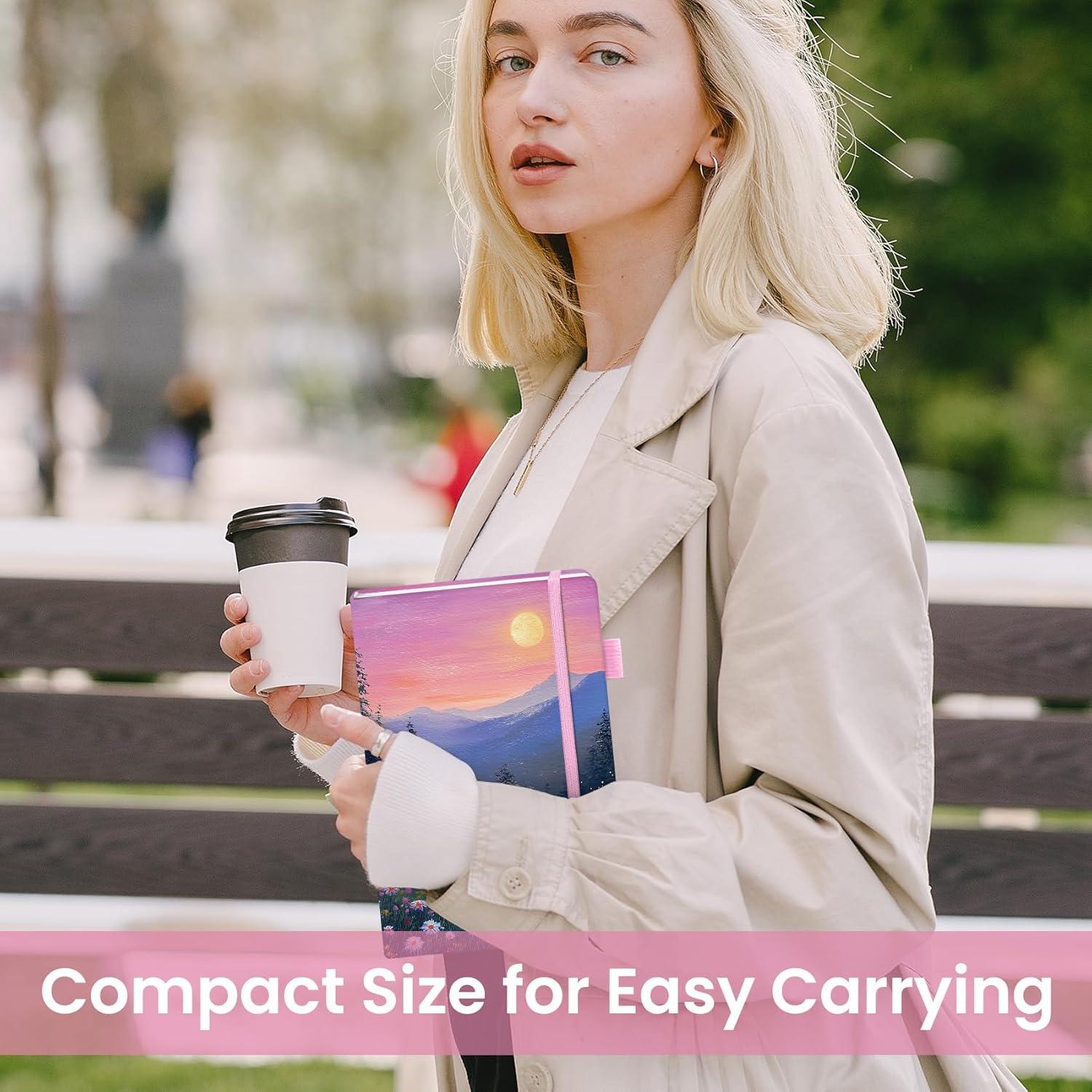 image:imageTaja Pretty Lined Journal for Women Aesthetic Cute Hardcover Leather Journal for Writing A5 College Ruled Notebook for Work amp Note Taking Perfect for Office School Home 160 Pages Meadow FlowersUTwilight Bloom