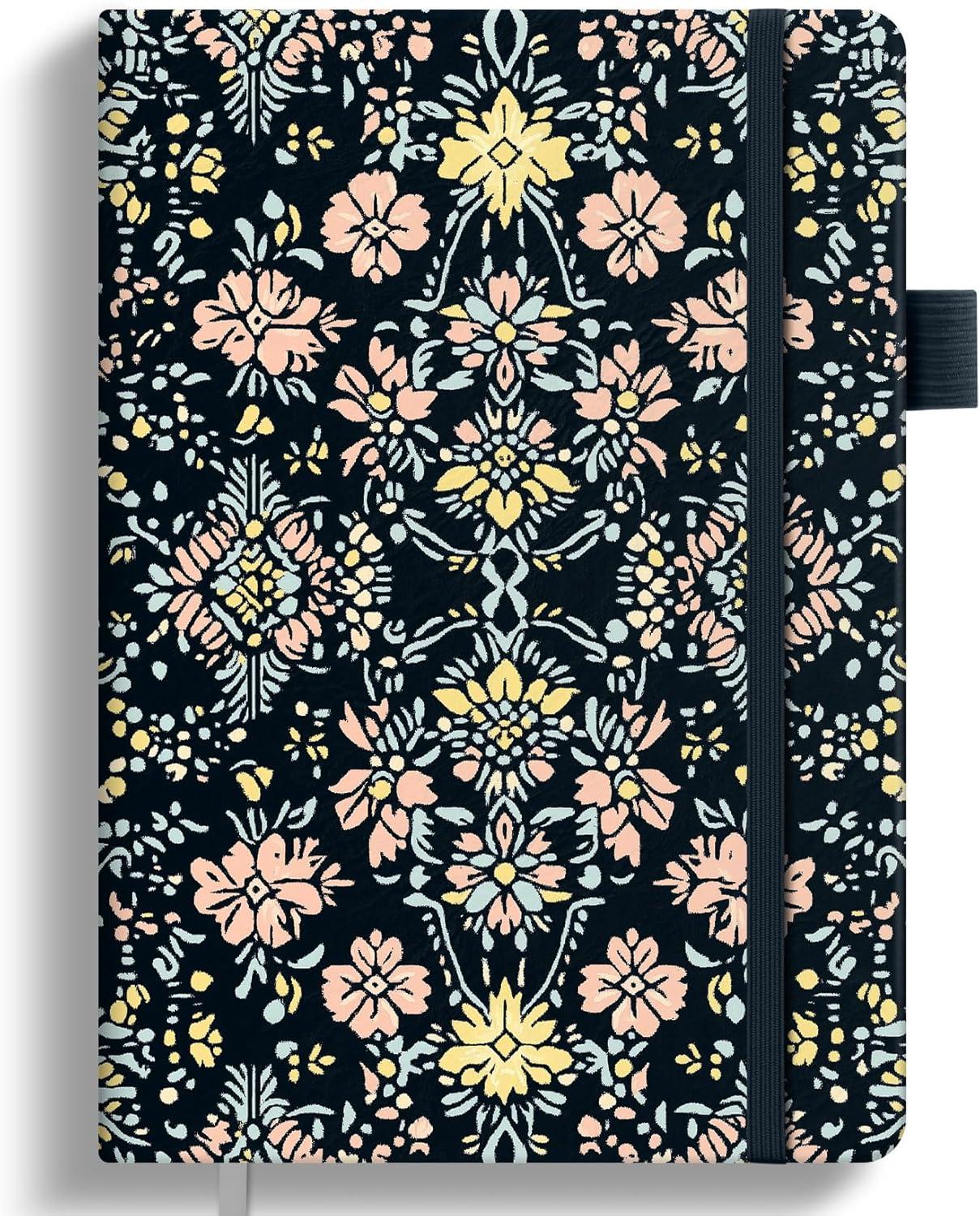 image:imageTaja Pretty Lined Journal for Women Aesthetic Cute Hardcover Leather Journal for Writing A5 College Ruled Notebook for Work amp Note Taking Perfect for Office School Home 160 Pages Meadow FlowersWOrnate Bloom
