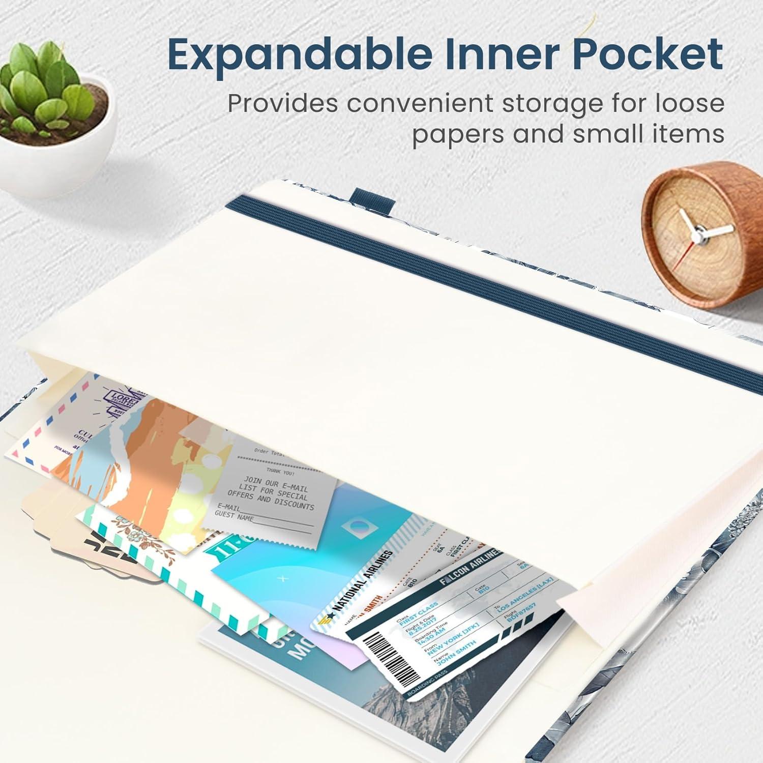 image:imageTaja Pretty Lined Journal for Women Aesthetic Cute Hardcover Leather Journal for Writing A5 College Ruled Notebook for Work amp Note Taking Perfect for Office School Home 160 Pages Meadow FlowersLBlue Floral