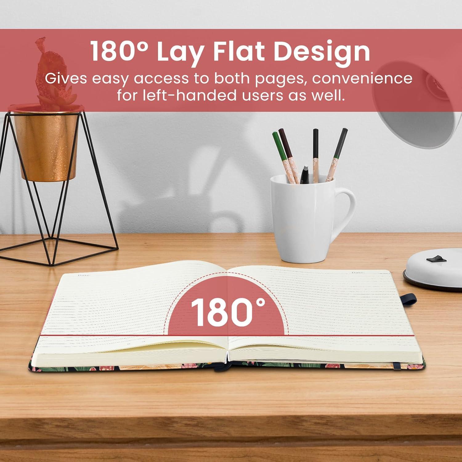 image:imageTaja Pretty Lined Journal for Women Aesthetic Cute Hardcover Leather Journal for Writing A5 College Ruled Notebook for Work amp Note Taking Perfect for Office School Home 160 Pages Meadow FlowersMGarden Bird