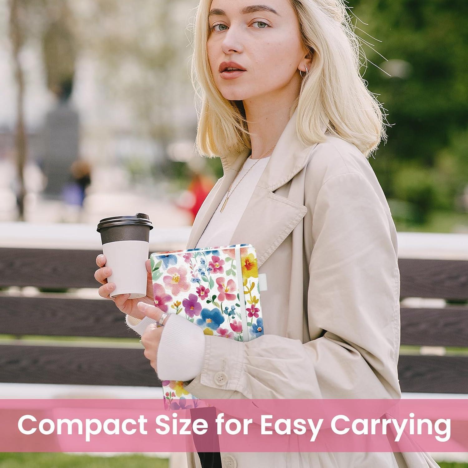 image:imageTaja Pretty Lined Journal for Women Aesthetic Cute Hardcover Leather Journal for Writing A5 College Ruled Notebook for Work amp Note Taking Perfect for Office School Home 160 Pages Meadow FlowersKBloom Floral