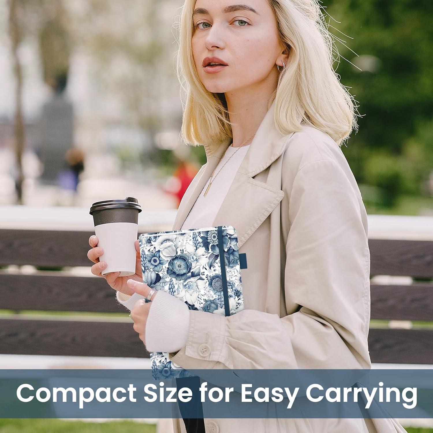 image:imageTaja Pretty Lined Journal for Women Aesthetic Cute Hardcover Leather Journal for Writing A5 College Ruled Notebook for Work amp Note Taking Perfect for Office School Home 160 Pages Meadow FlowersLBlue Floral