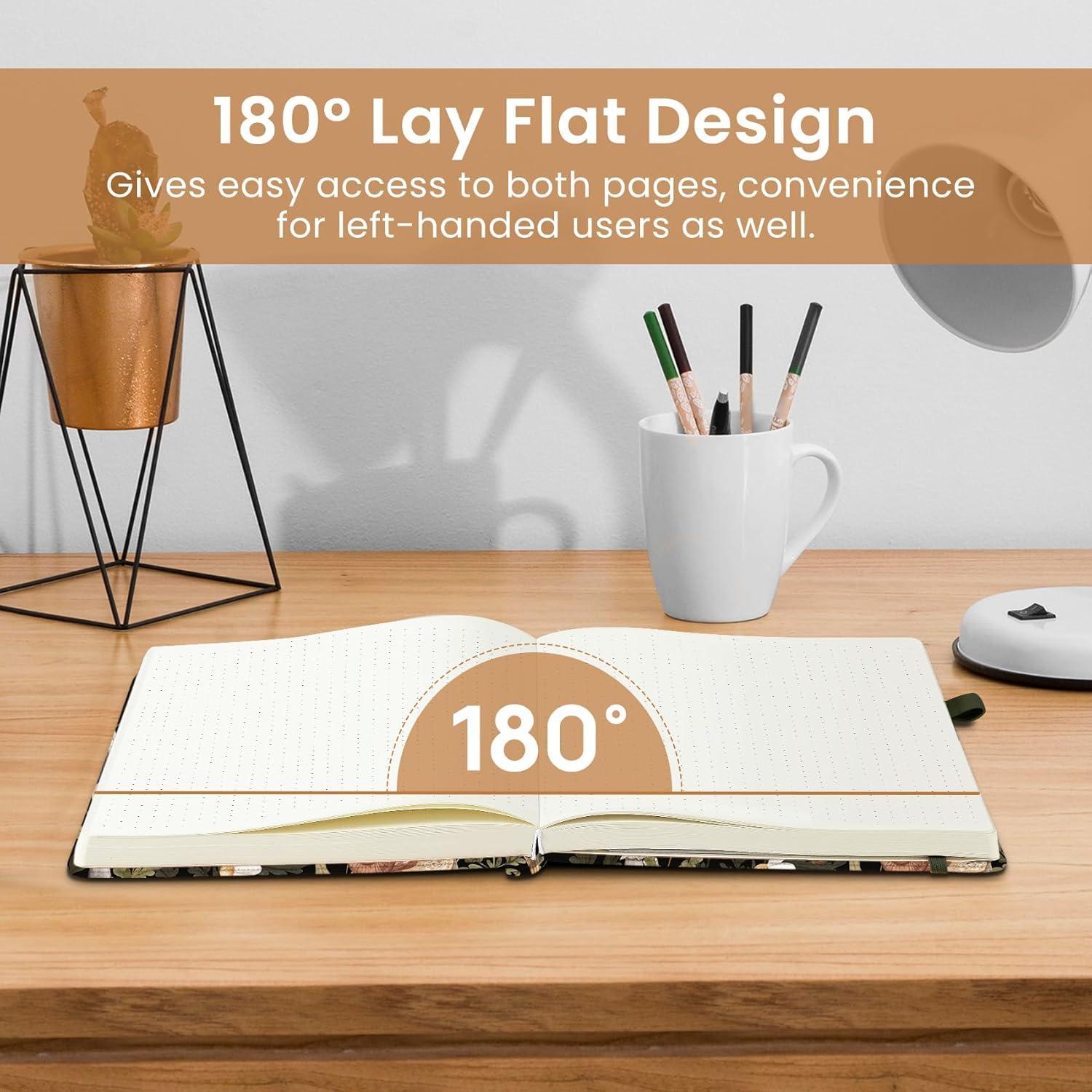 image:imageTaja Pretty Lined Journal for Women Aesthetic Cute Hardcover Leather Journal for Writing A5 College Ruled Notebook for Work amp Note Taking Perfect for Office School Home 160 Pages Meadow FlowersNMushroom