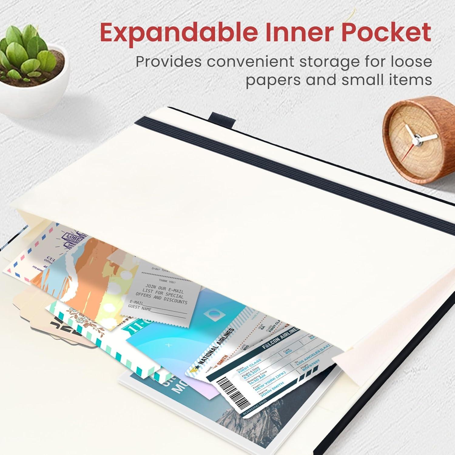 image:imageTaja Pretty Lined Journal for Women Aesthetic Cute Hardcover Leather Journal for Writing A5 College Ruled Notebook for Work amp Note Taking Perfect for Office School Home 160 Pages Meadow FlowersMGarden Bird