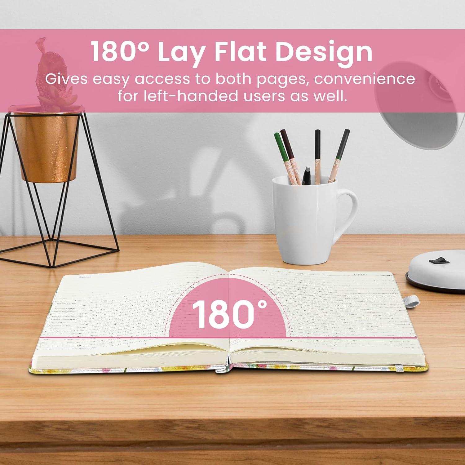 image:imageTaja Pretty Lined Journal for Women Aesthetic Cute Hardcover Leather Journal for Writing A5 College Ruled Notebook for Work amp Note Taking Perfect for Office School Home 160 Pages Meadow FlowersKBloom Floral