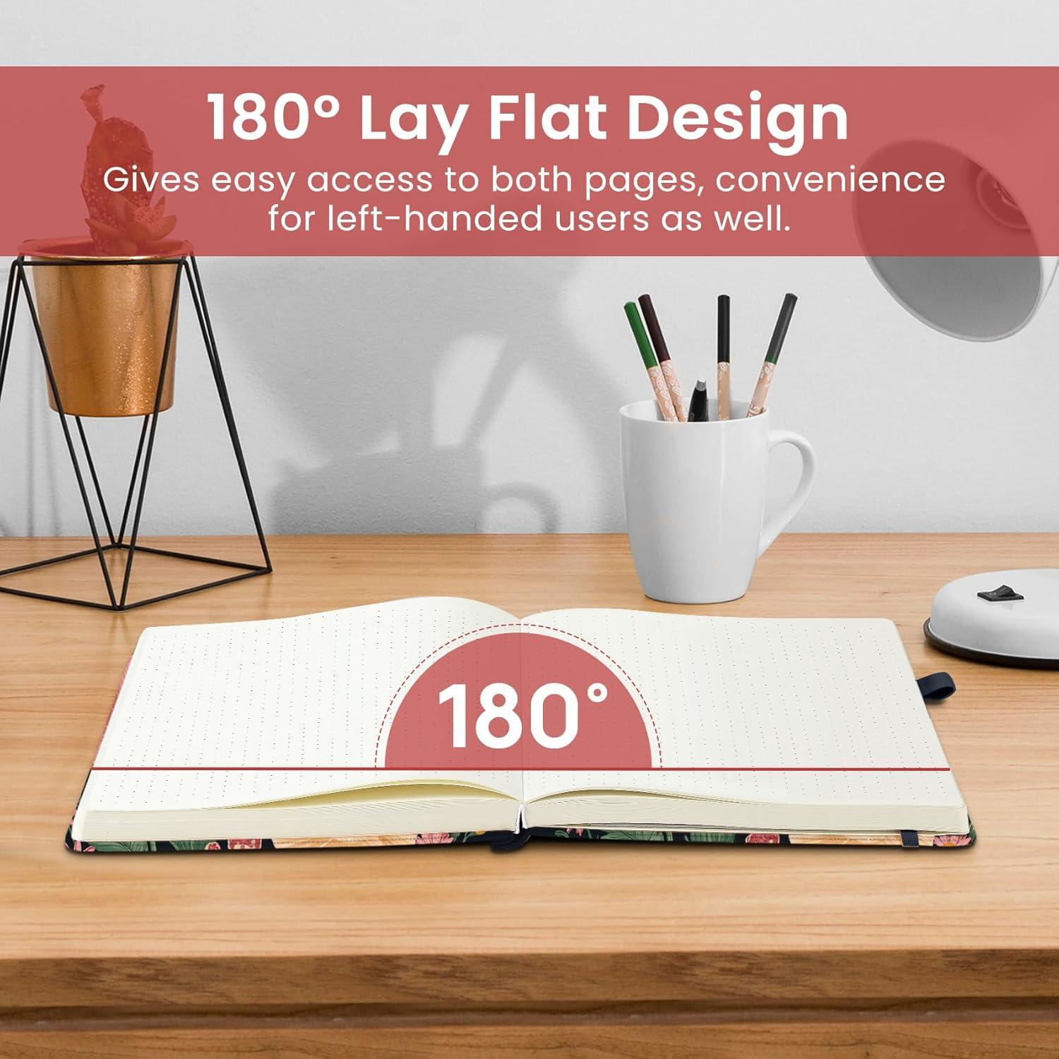 image:imageTaja Pretty Lined Journal for Women Aesthetic Cute Hardcover Leather Journal for Writing A5 College Ruled Notebook for Work amp Note Taking Perfect for Office School Home 160 Pages Meadow FlowersMGarden Bird
