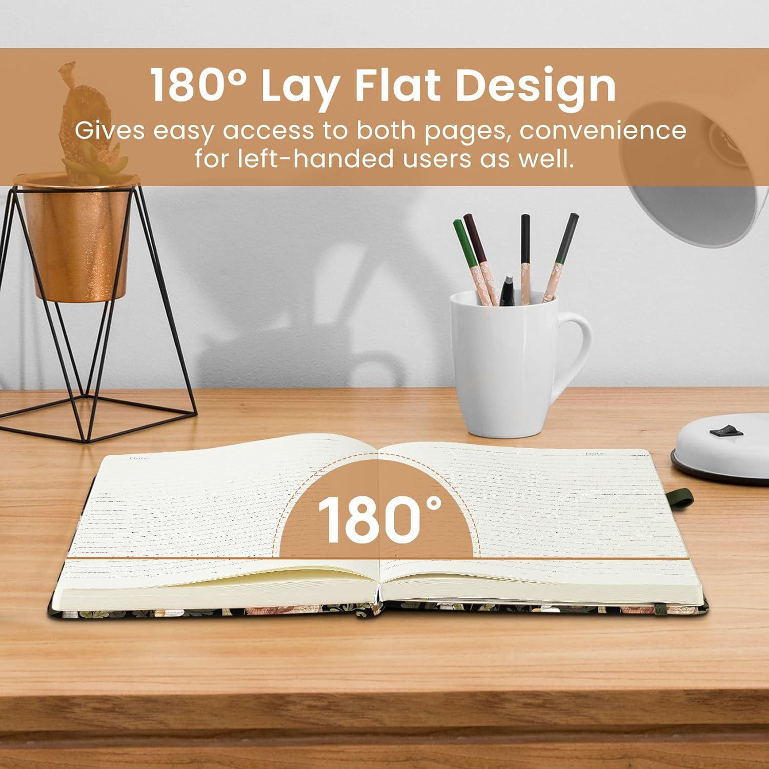 image:imageTaja Pretty Lined Journal for Women Aesthetic Cute Hardcover Leather Journal for Writing A5 College Ruled Notebook for Work amp Note Taking Perfect for Office School Home 160 Pages Meadow FlowersNMushroom