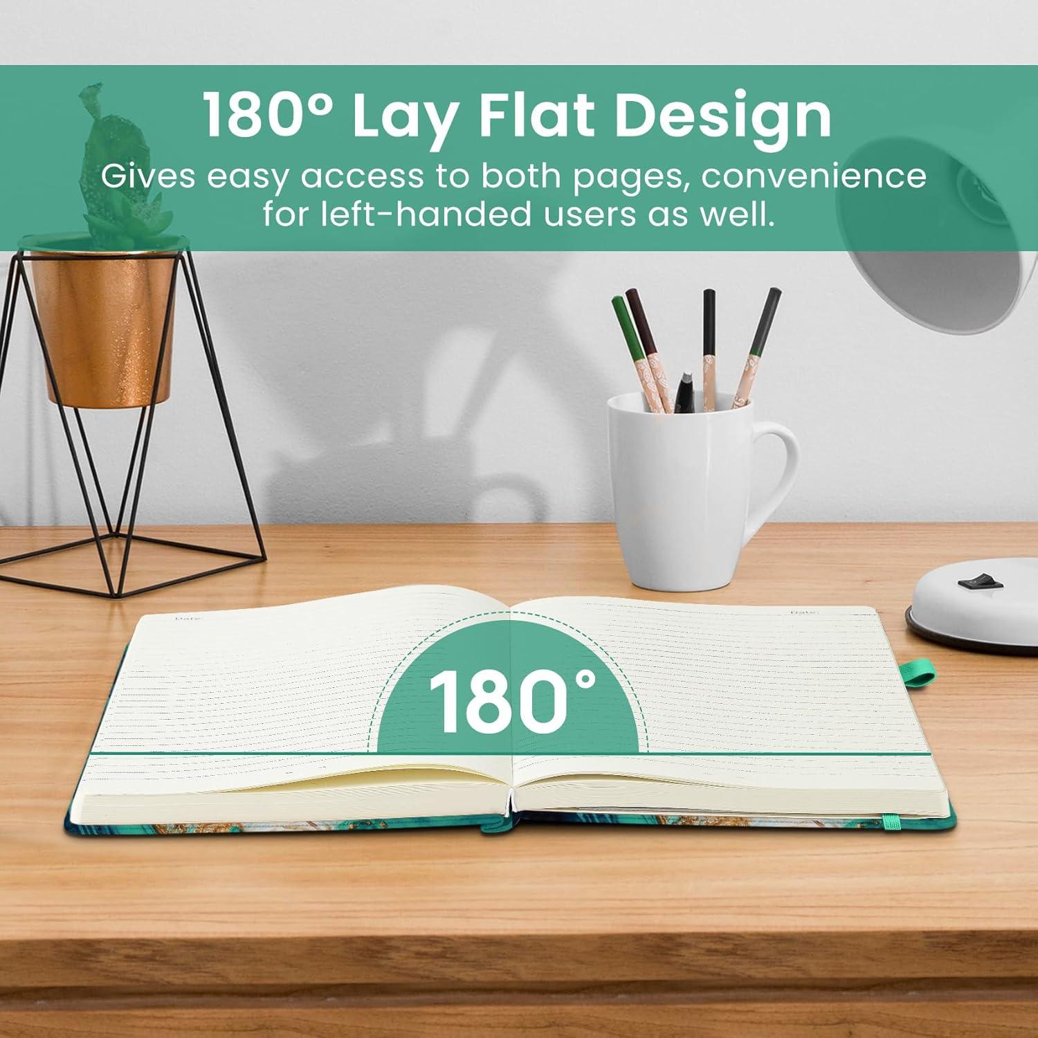 image:imageTaja Pretty Lined Journal for Women Aesthetic Cute Hardcover Leather Journal for Writing A5 College Ruled Notebook for Work amp Note Taking Perfect for Office School Home 160 Pages Meadow FlowersREmerald Shores