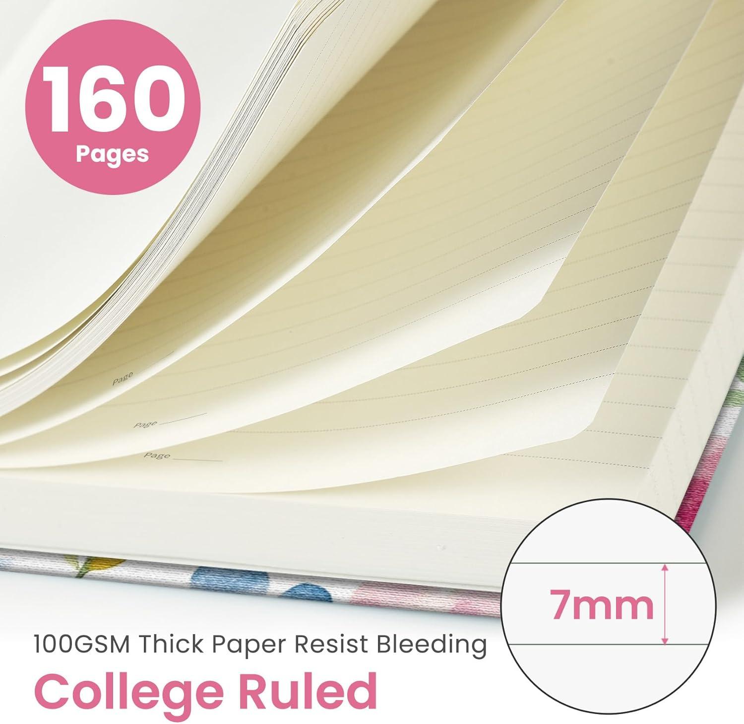 image:imageTaja Pretty Lined Journal for Women Aesthetic Cute Hardcover Leather Journal for Writing A5 College Ruled Notebook for Work amp Note Taking Perfect for Office School Home 160 Pages Meadow FlowersKBloom Floral