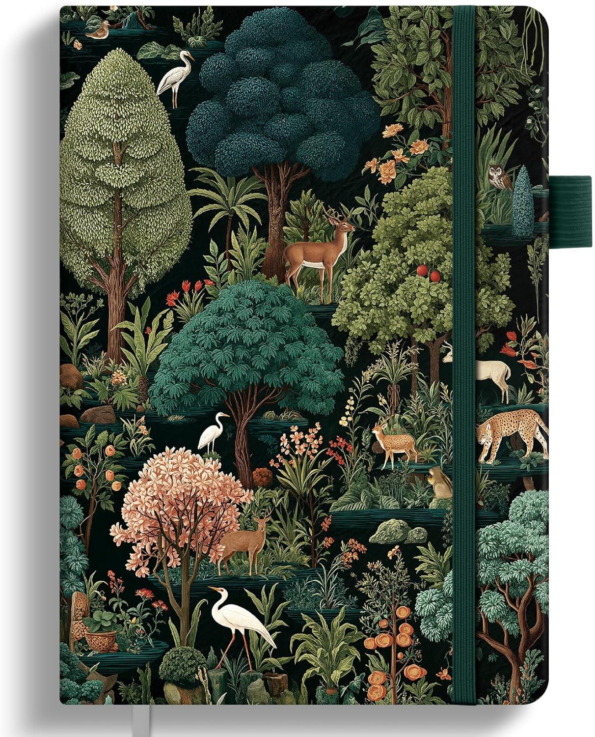 image:imageTaja Pretty Lined Journal for Women Aesthetic Cute Hardcover Leather Journal for Writing A5 College Ruled Notebook for Work amp Note Taking Perfect for Office School Home 160 Pages Meadow FlowersPEnchanted Grove