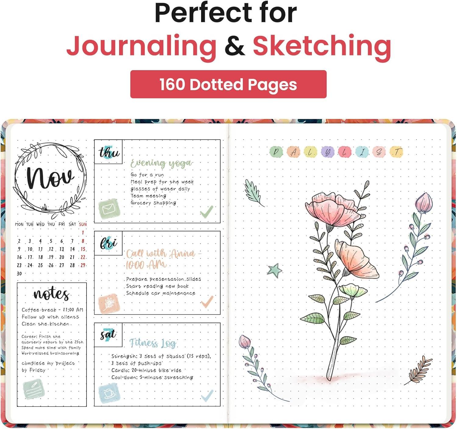 image:imageTaja Pretty Lined Journal for Women Aesthetic Cute Hardcover Leather Journal for Writing A5 College Ruled Notebook for Work amp Note Taking Perfect for Office School Home 160 Pages Meadow FlowersEPastel Garden