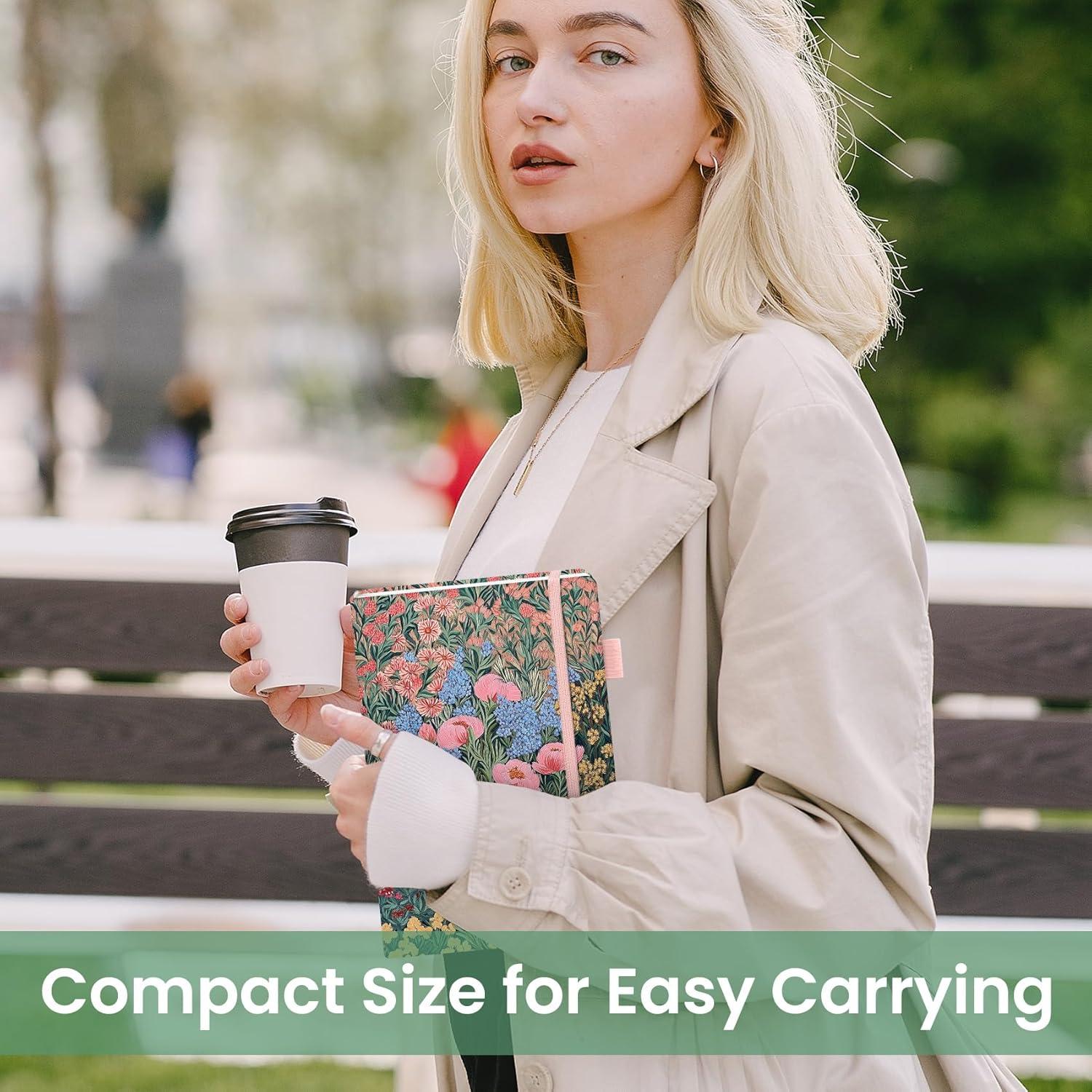 image:imageTaja Pretty Lined Journal for Women Aesthetic Cute Hardcover Leather Journal for Writing A5 College Ruled Notebook for Work amp Note Taking Perfect for Office School Home 160 Pages Meadow FlowersJBlooming Symphony