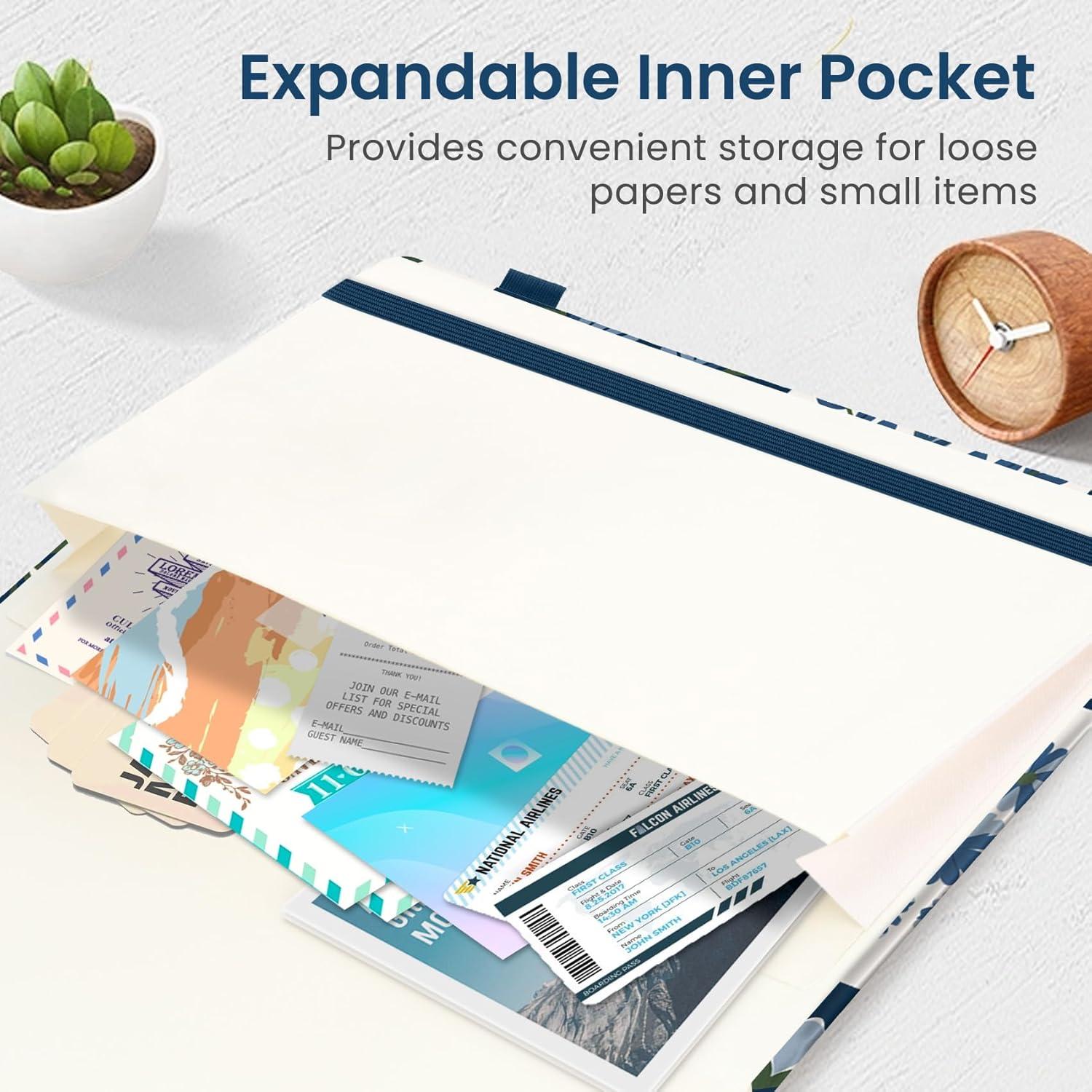 image:imageTaja Pretty Lined Journal for Women Aesthetic Cute Hardcover Leather Journal for Writing A5 College Ruled Notebook for Work amp Note Taking Perfect for Office School Home 160 Pages Meadow FlowersQPetal Array