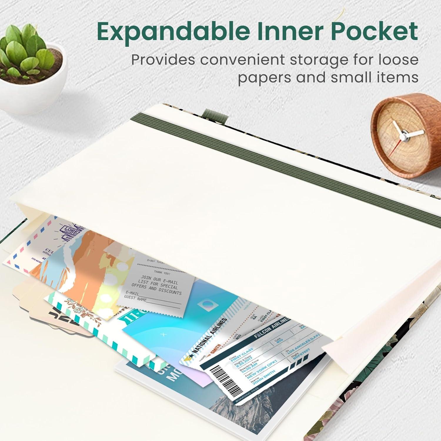 image:imageTaja Pretty Lined Journal for Women Aesthetic Cute Hardcover Leather Journal for Writing A5 College Ruled Notebook for Work amp Note Taking Perfect for Office School Home 160 Pages Meadow FlowersOForest Botanica