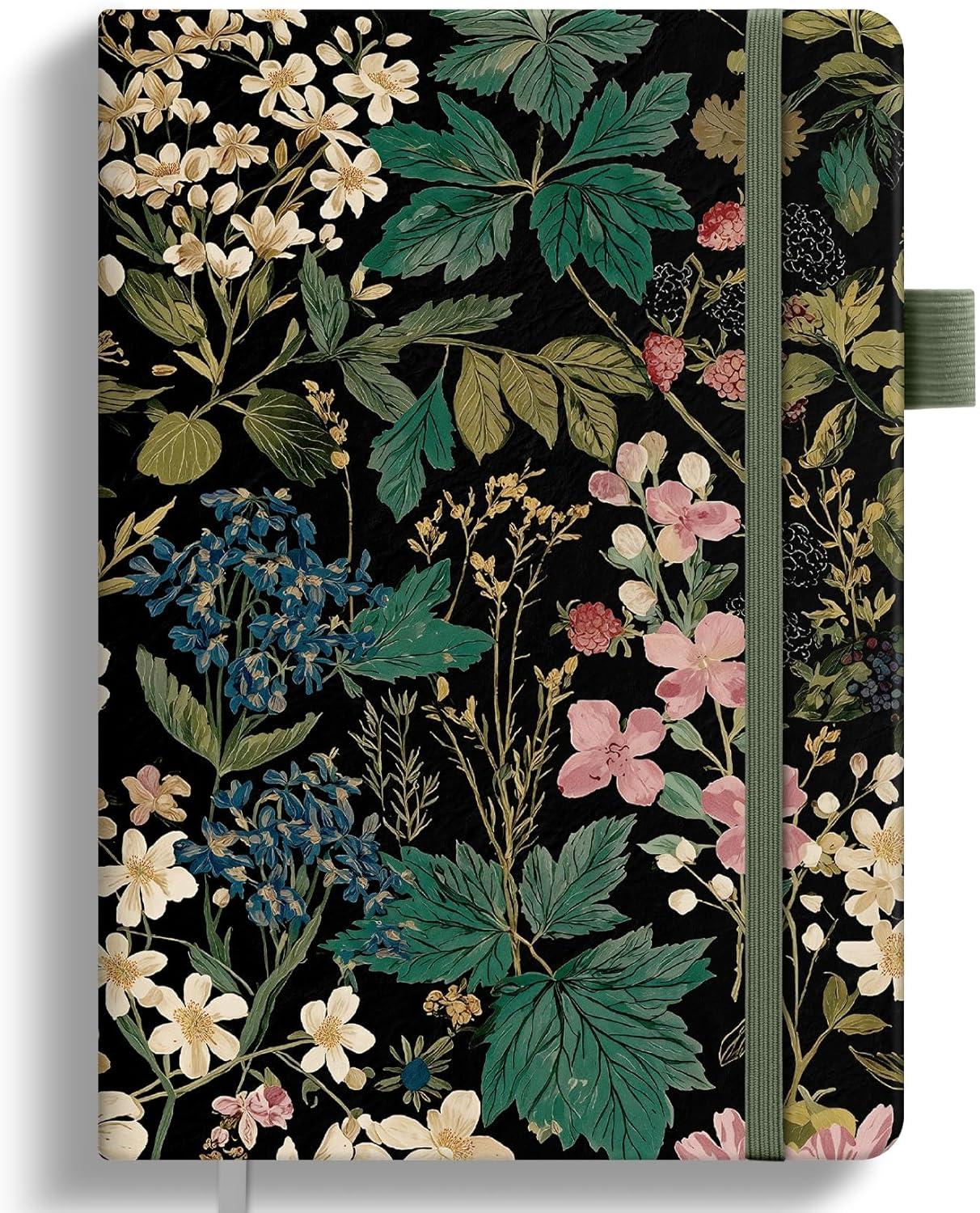 image:imageTaja Pretty Lined Journal for Women Aesthetic Cute Hardcover Leather Journal for Writing A5 College Ruled Notebook for Work amp Note Taking Perfect for Office School Home 160 Pages Meadow FlowersOForest Botanica