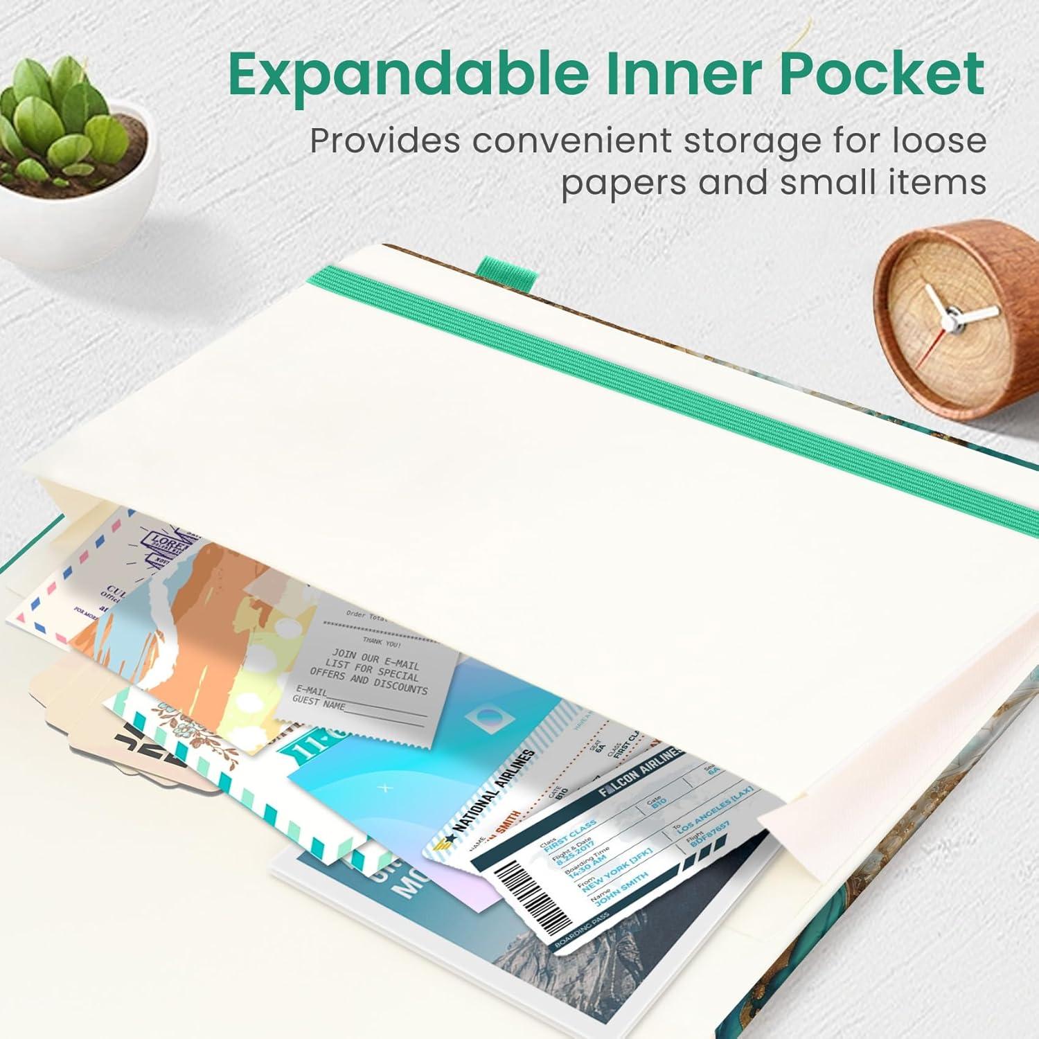 image:imageTaja Pretty Lined Journal for Women Aesthetic Cute Hardcover Leather Journal for Writing A5 College Ruled Notebook for Work amp Note Taking Perfect for Office School Home 160 Pages Meadow FlowersREmerald Shores