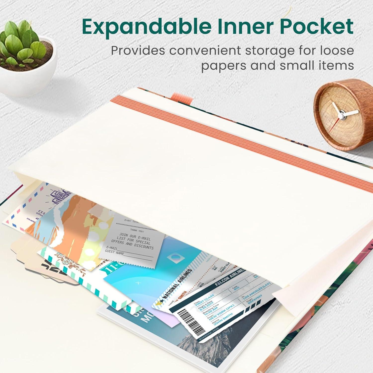 image:imageTaja Pretty Lined Journal for Women Aesthetic Cute Hardcover Leather Journal for Writing A5 College Ruled Notebook for Work amp Note Taking Perfect for Office School Home 160 Pages Meadow FlowersHGolden Blush