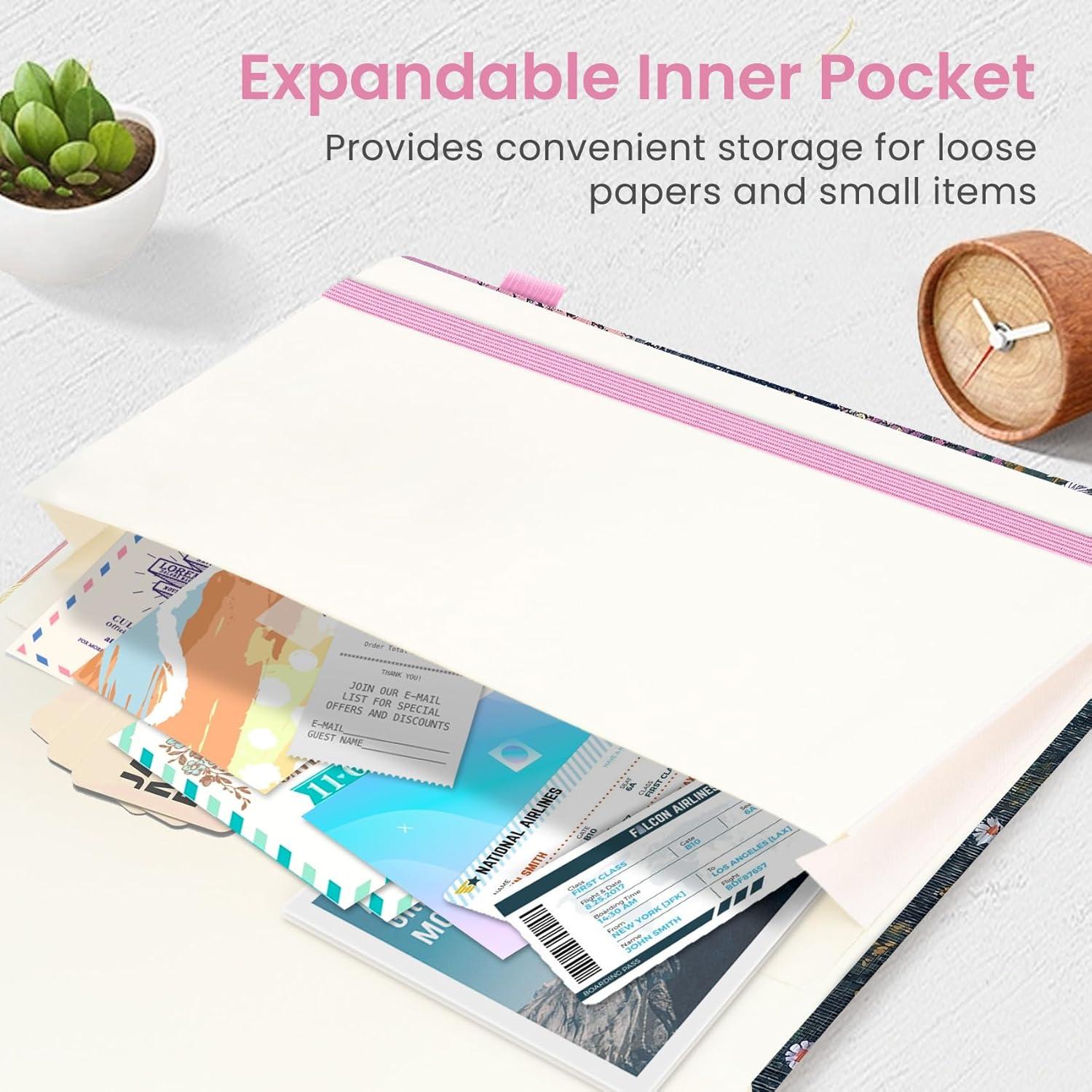 image:imageTaja Pretty Lined Journal for Women Aesthetic Cute Hardcover Leather Journal for Writing A5 College Ruled Notebook for Work amp Note Taking Perfect for Office School Home 160 Pages Meadow FlowersUTwilight Bloom