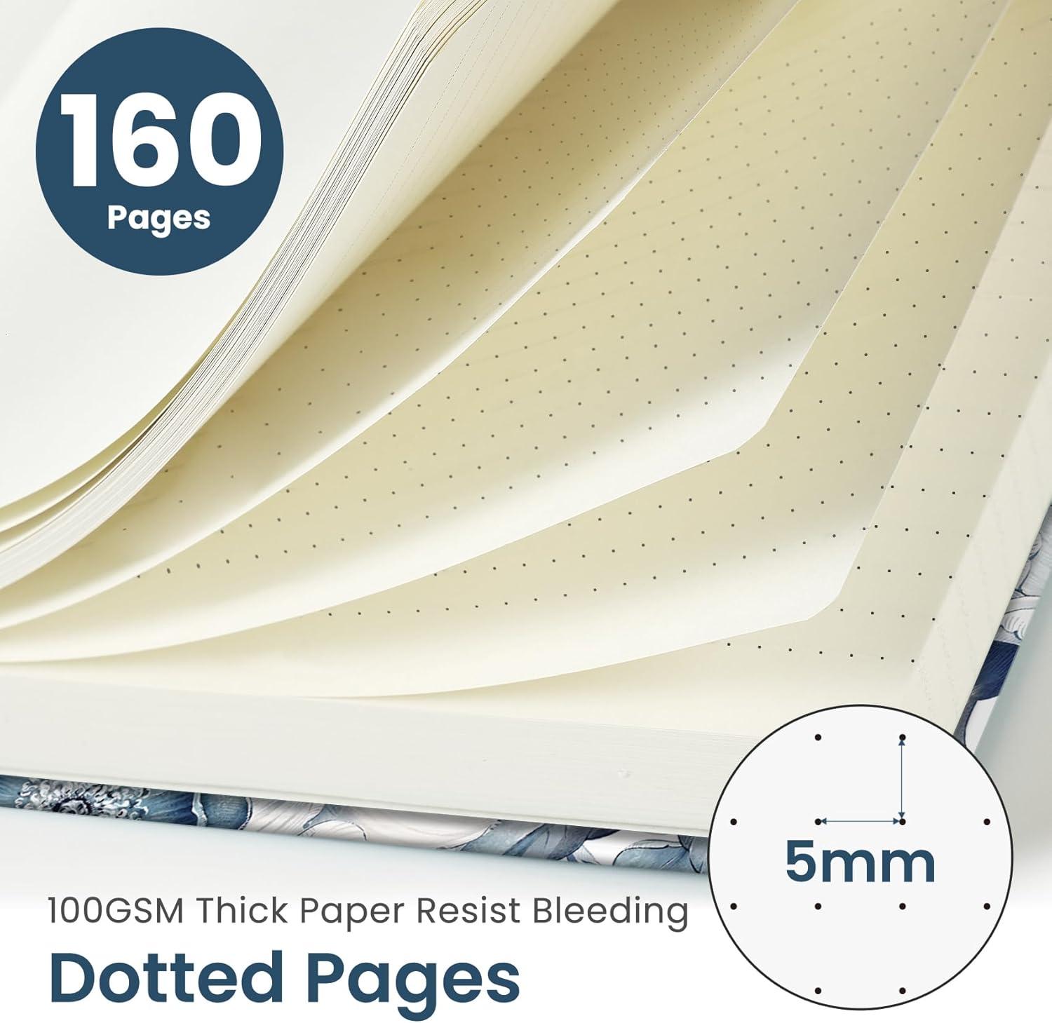 image:imageTaja Pretty Lined Journal for Women Aesthetic Cute Hardcover Leather Journal for Writing A5 College Ruled Notebook for Work amp Note Taking Perfect for Office School Home 160 Pages Meadow FlowersLBlue Floral
