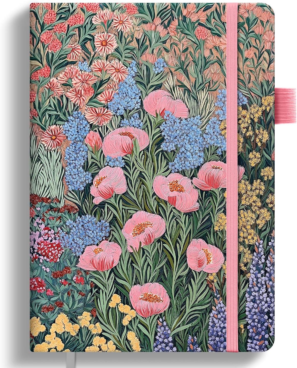image:imageTaja Pretty Lined Journal for Women Aesthetic Cute Hardcover Leather Journal for Writing A5 College Ruled Notebook for Work amp Note Taking Perfect for Office School Home 160 Pages Meadow FlowersJBlooming Symphony