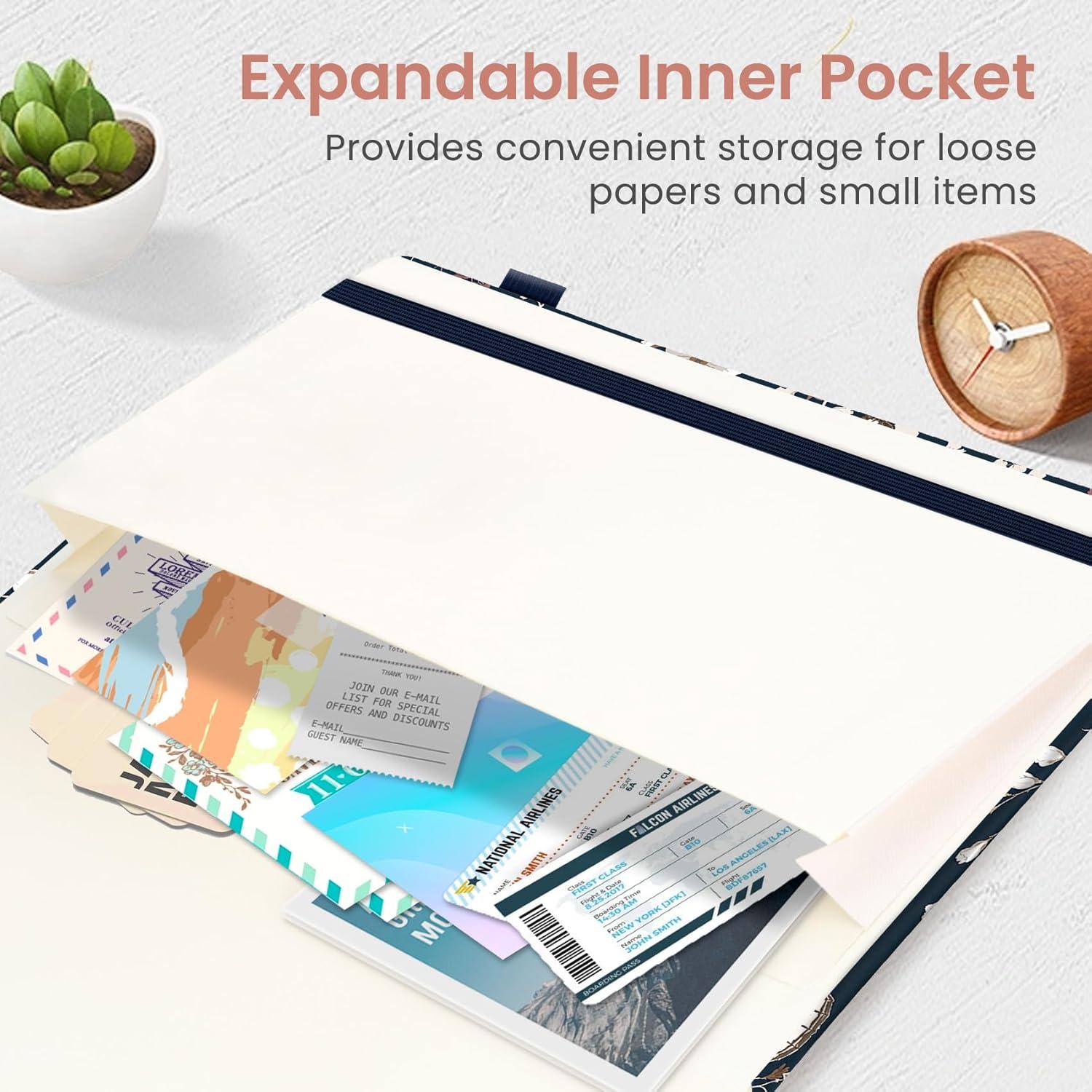 image:imageTaja Pretty Lined Journal for Women Aesthetic Cute Hardcover Leather Journal for Writing A5 College Ruled Notebook for Work amp Note Taking Perfect for Office School Home 160 Pages Meadow FlowersCGolden Flutter