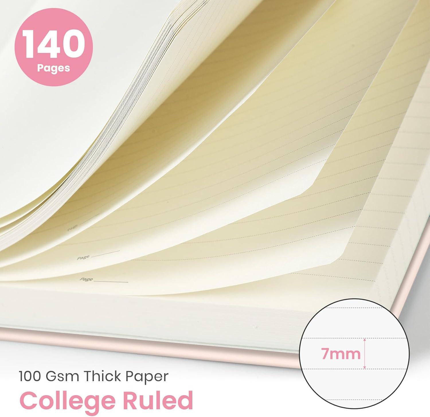 image:imageTaja Spiral Journal Notebook for Women Pretty Hardcover Lined Notebook for Work amp Note Taking Aesthetic Cute Journal for Writing 140 Pages 58x83 Petal ArrayMPink Garden