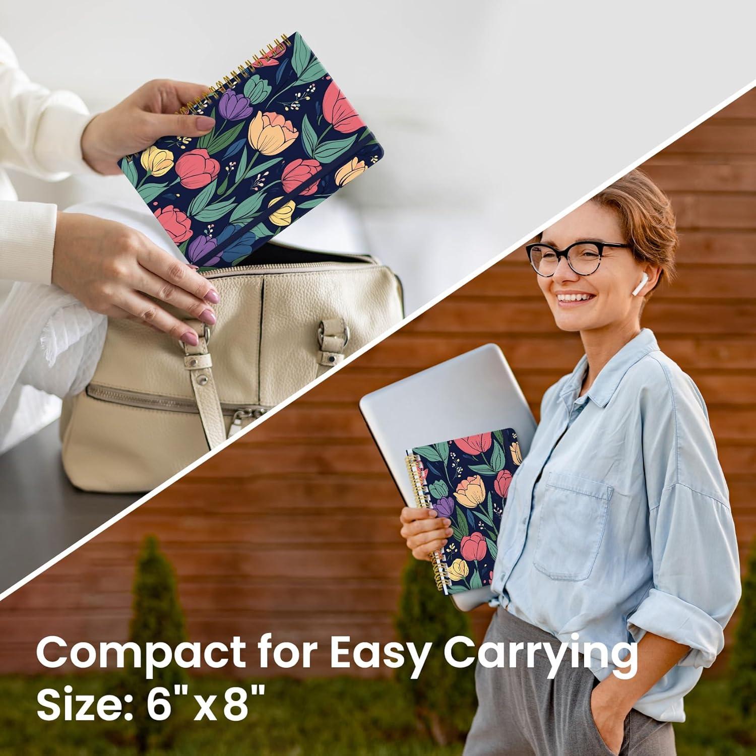 image:imageTaja Spiral Journal Notebook for Women Pretty Hardcover Lined Notebook for Work amp Note Taking Aesthetic Cute Journal for Writing 140 Pages 58x83 Petal ArrayVColorful Tulips