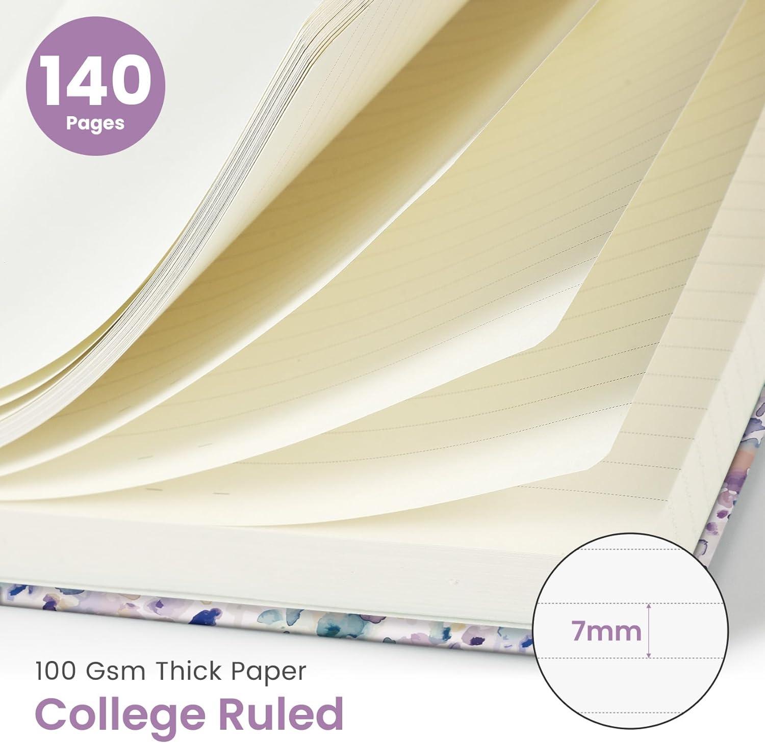 image:imageTaja Spiral Journal Notebook for Women Pretty Hardcover Lined Notebook for Work amp Note Taking Aesthetic Cute Journal for Writing 140 Pages 58x83 Petal ArrayKPurple Blocks