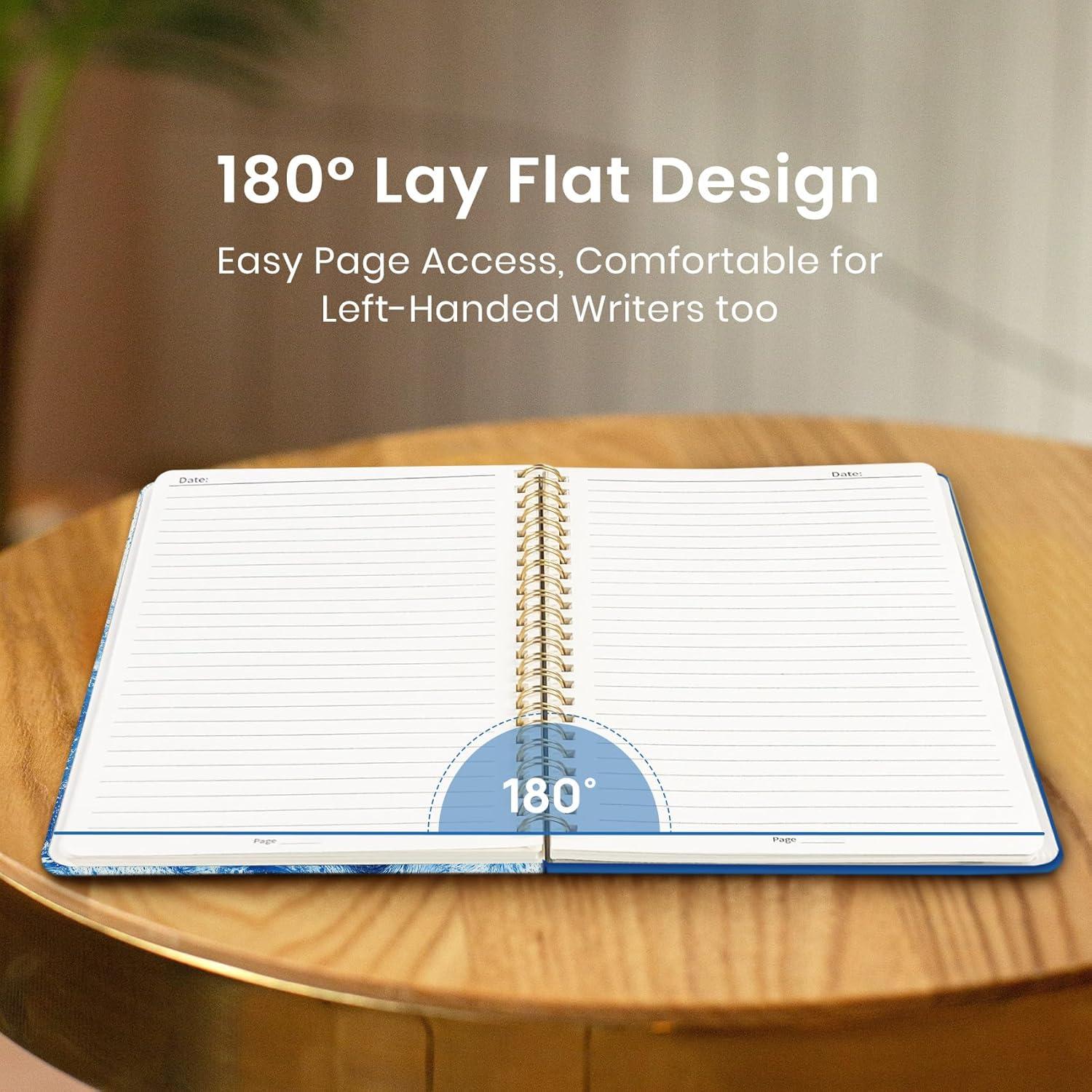 image:imageTaja Spiral Lined Journal for Women Notebook for Work with Pretty Cover 140 College Ruled Pages Hardcover Notebook for Journaling Note Taking Bible Study Color SplashUOcean Marble