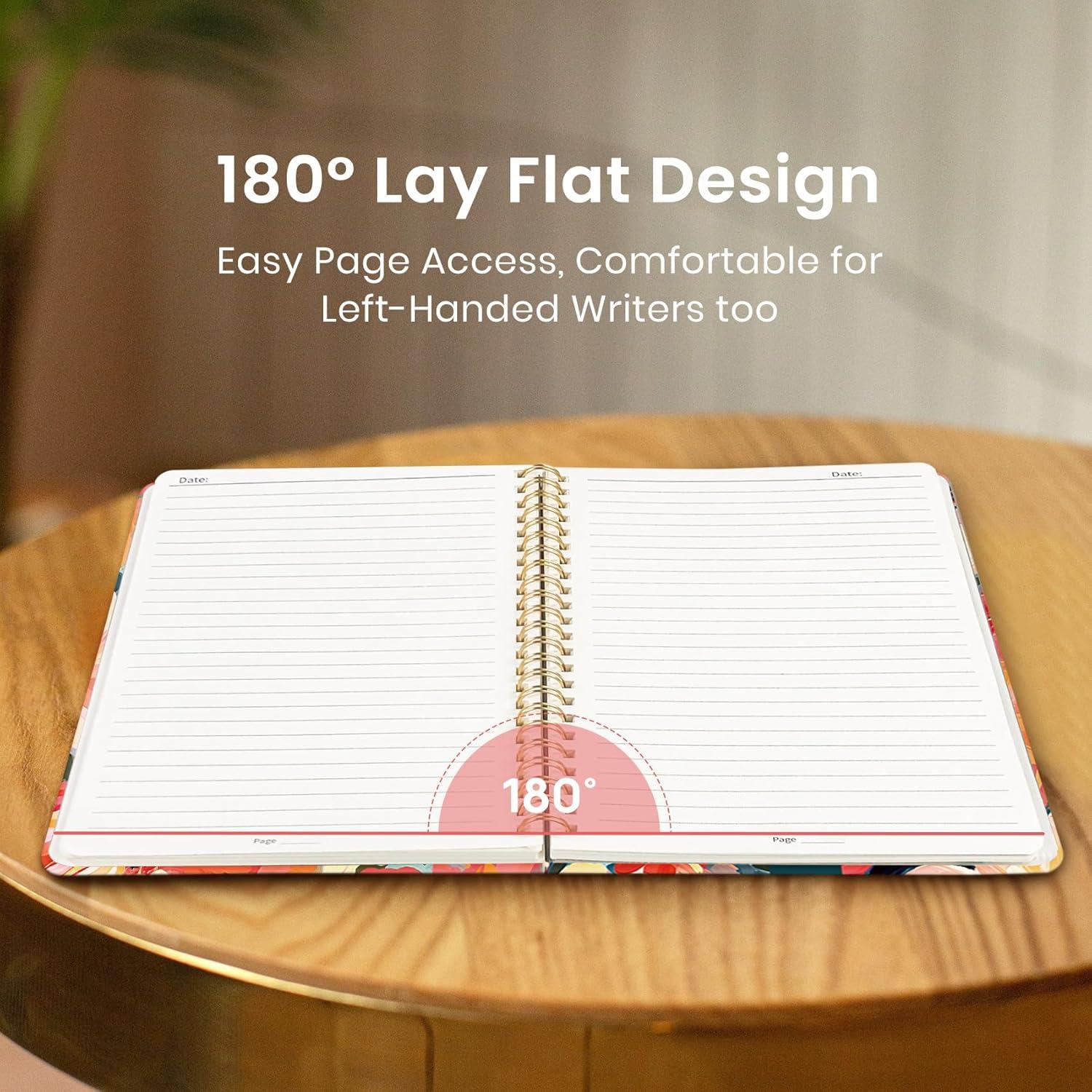 image:imageTaja Spiral Lined Journal for Women Notebook for Work with Pretty Cover 140 College Ruled Pages Hardcover Notebook for Journaling Note Taking Bible Study Color SplashNPastel Garden