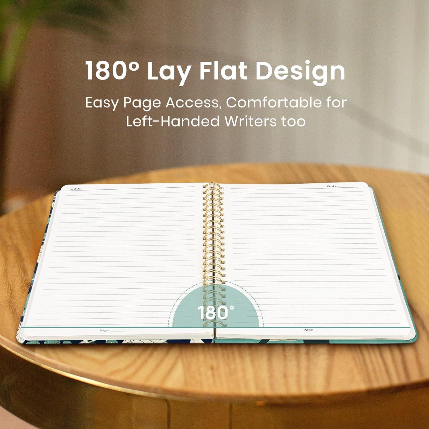 image:imageTaja Spiral Lined Journal for Women Notebook for Work with Pretty Cover 140 College Ruled Pages Hardcover Notebook for Journaling Note Taking Bible Study Color SplashDBotanic Berry