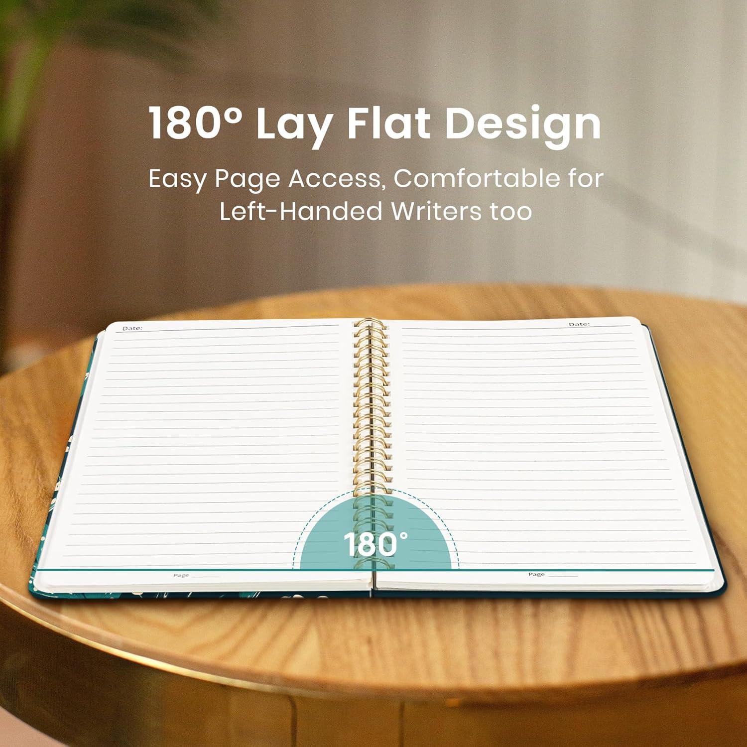 image:imageTaja Spiral Lined Journal for Women Notebook for Work with Pretty Cover 140 College Ruled Pages Hardcover Notebook for Journaling Note Taking Bible Study Color SplashBTulip Meadow