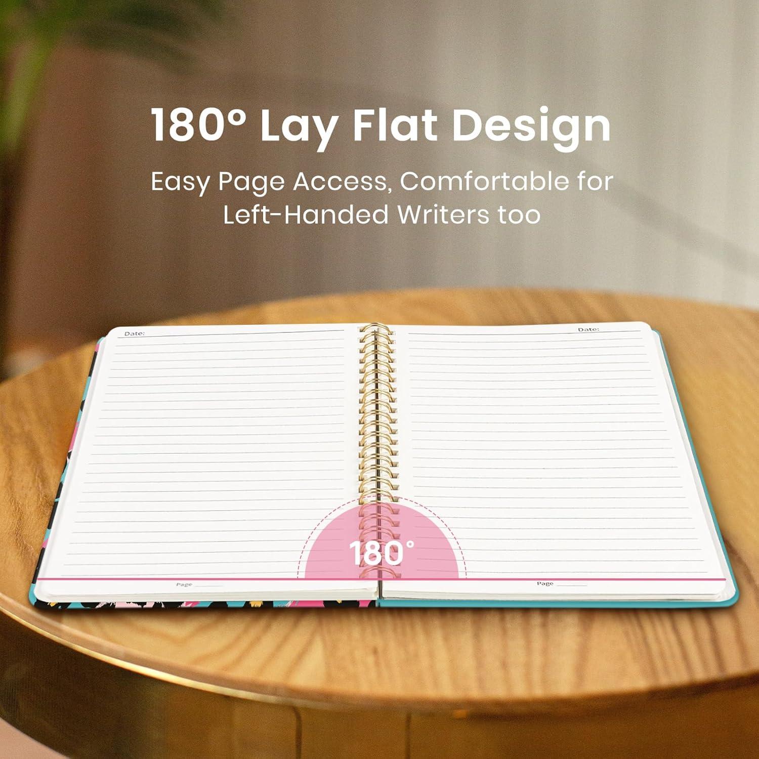image:imageTaja Spiral Lined Journal for Women Notebook for Work with Pretty Cover 140 College Ruled Pages Hardcover Notebook for Journaling Note Taking Bible Study Color SplashLNeon Leopard