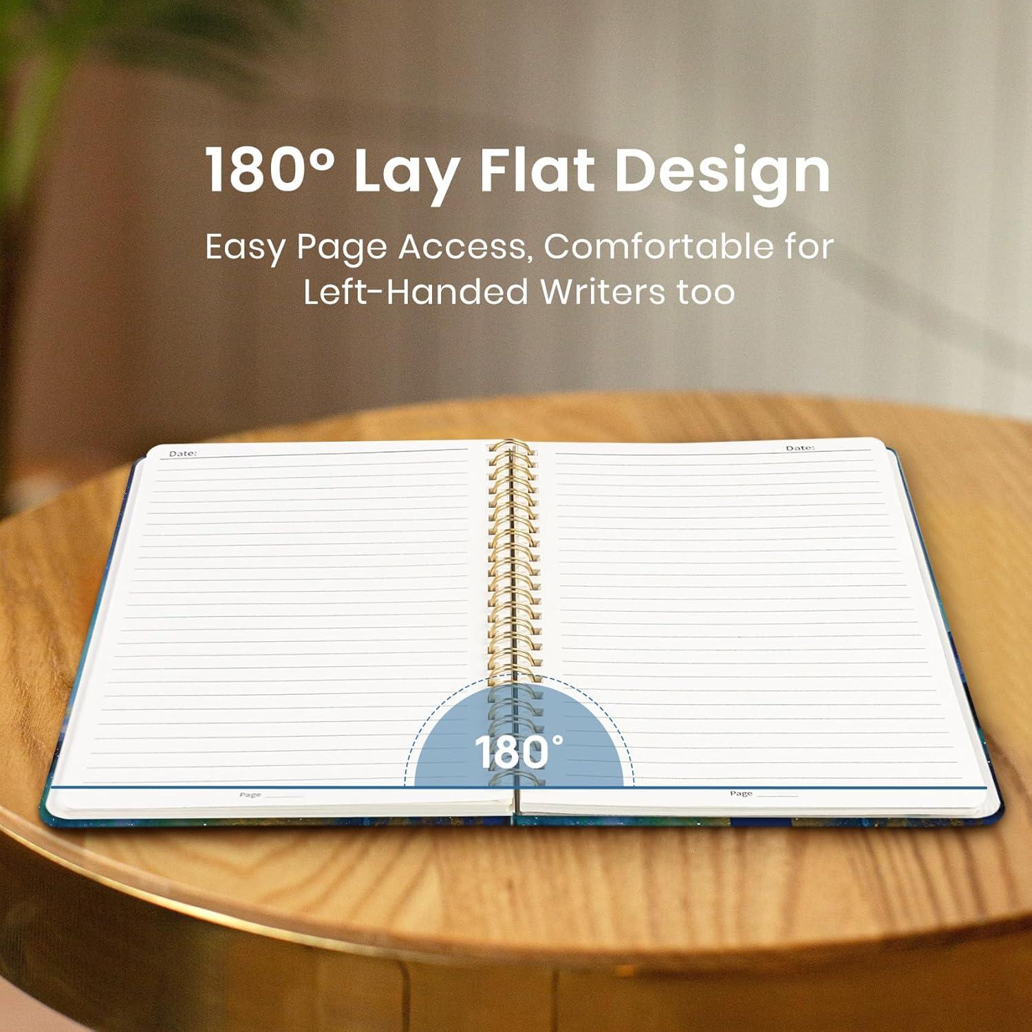 image:imageTaja Spiral Lined Journal for Women Notebook for Work with Pretty Cover 140 College Ruled Pages Hardcover Notebook for Journaling Note Taking Bible Study Color SplashQStarlit Peaks