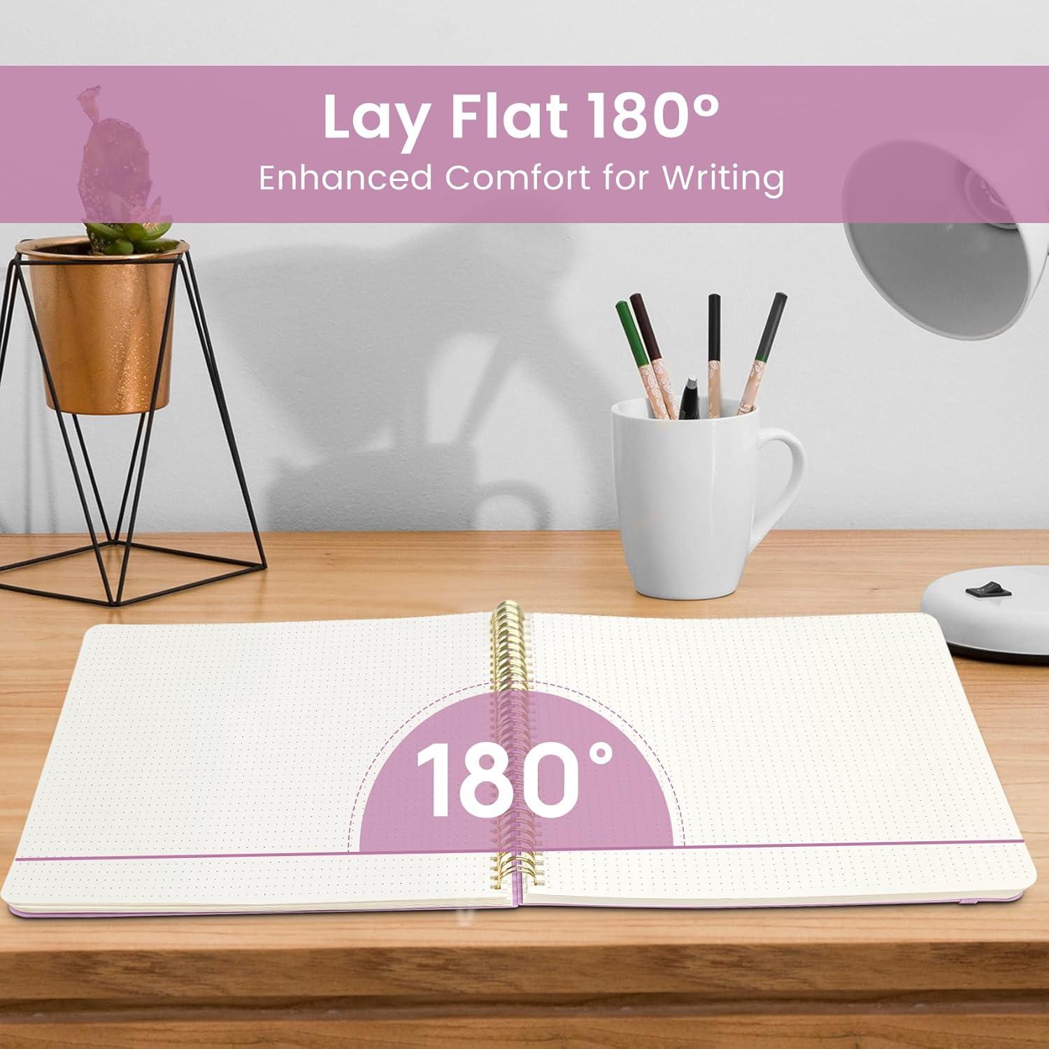 image:imageTaja Spiral Lined Notebook 85x11 Notebooks for Work Large A4 Journal for Women amp Men College Ruled Journaling Notebook for Writing Plastic Cover Spiral Journal PurpleAPurple