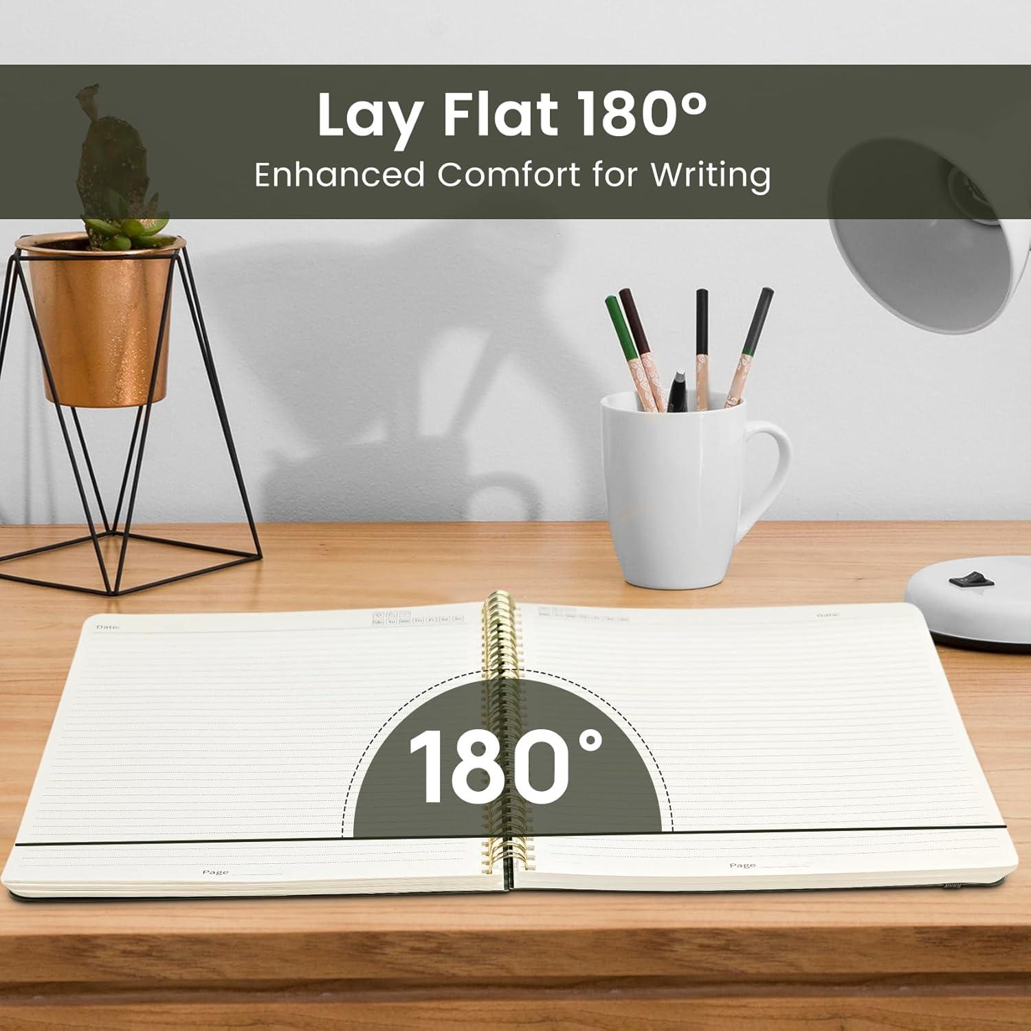 image:imageTaja Spiral Lined Notebook 85x11 Notebooks for Work Large A4 Journal for Women amp Men College Ruled Journaling Notebook for Writing Plastic Cover Spiral Journal PurpleHOlive