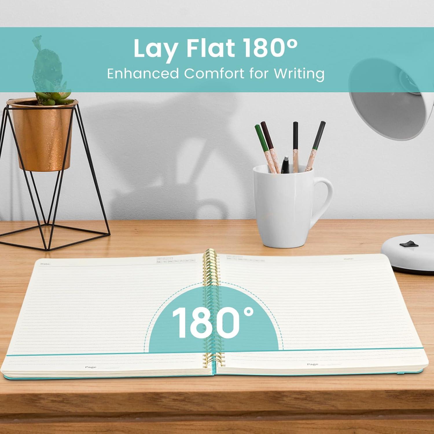 image:imageTaja Spiral Lined Notebook 85x11 Notebooks for Work Large A4 Journal for Women amp Men College Ruled Journaling Notebook for Writing Plastic Cover Spiral Journal PurpleEAquamarine