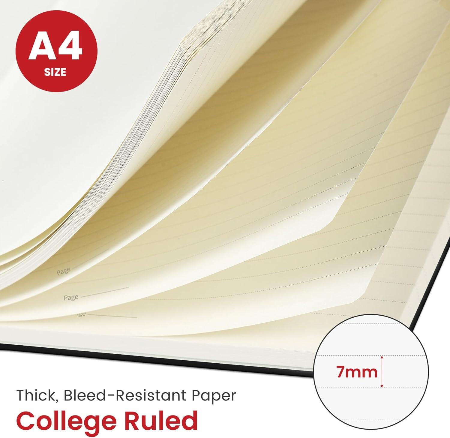 image:imageTaja Spiral Lined Notebook 85x11 Notebooks for Work Large A4 Journal for Women amp Men College Ruled Journaling Notebook for Writing Plastic Cover Spiral Journal PurpleJBlack