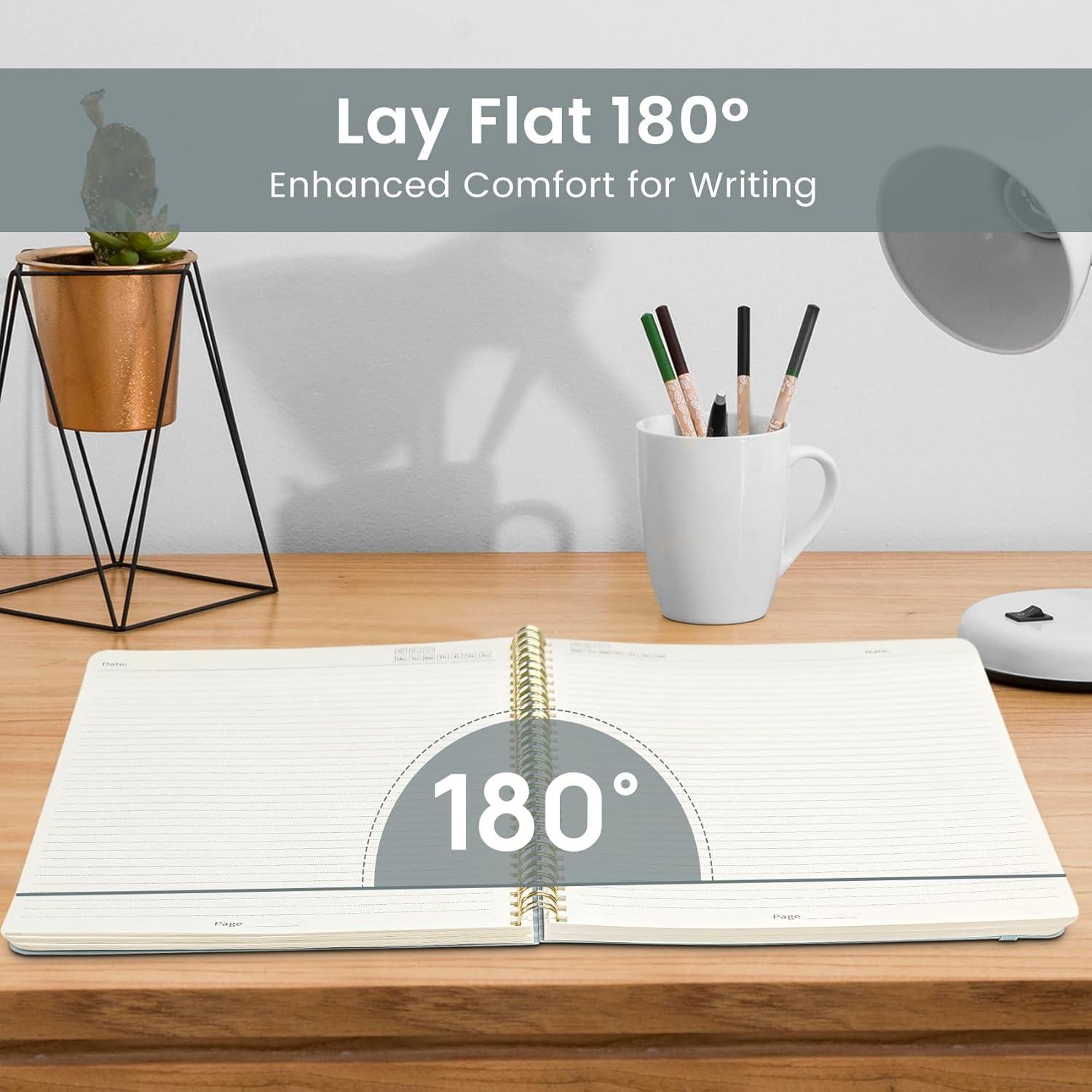 image:imageTaja Spiral Lined Notebook 85x11 Notebooks for Work Large A4 Journal for Women amp Men College Ruled Journaling Notebook for Writing Plastic Cover Spiral Journal PurpleIAiry Blue